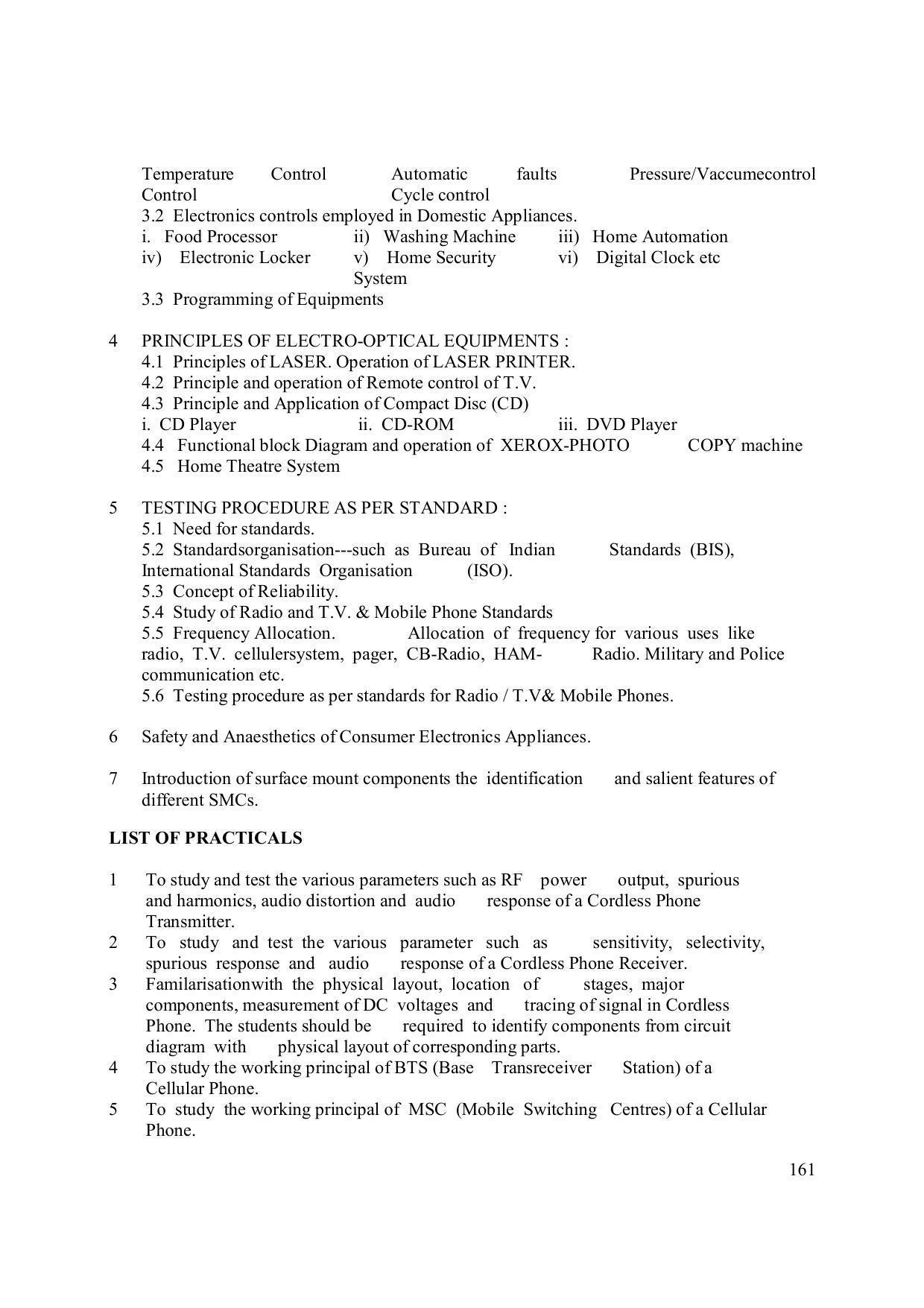 EFFECTIVE FROM JULY 2019-20 - SIX SEMESTER DIPLOMA COURSE IN ELECTRONICS ENGINEERING (ADVANCE MICROPROCESSOR INTERFACE) - Page 166