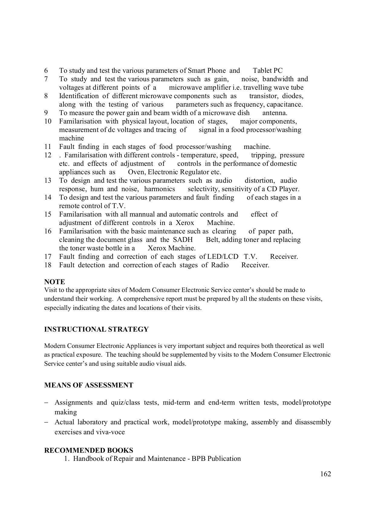 EFFECTIVE FROM JULY 2019-20 - SIX SEMESTER DIPLOMA COURSE IN ELECTRONICS ENGINEERING (ADVANCE MICROPROCESSOR INTERFACE) - Page 167