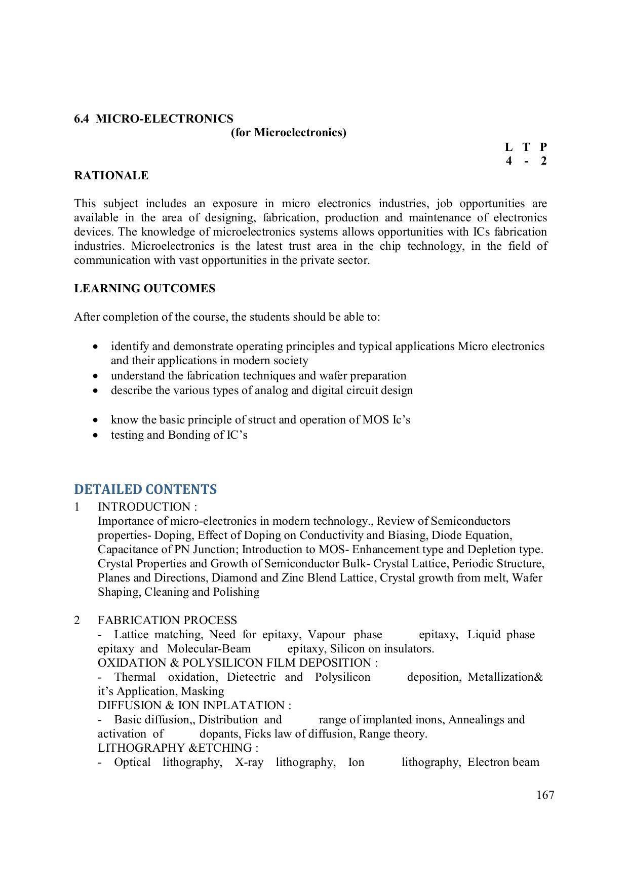 EFFECTIVE FROM JULY 2019-20 - SIX SEMESTER DIPLOMA COURSE IN ELECTRONICS ENGINEERING (ADVANCE MICROPROCESSOR INTERFACE) - Page 172