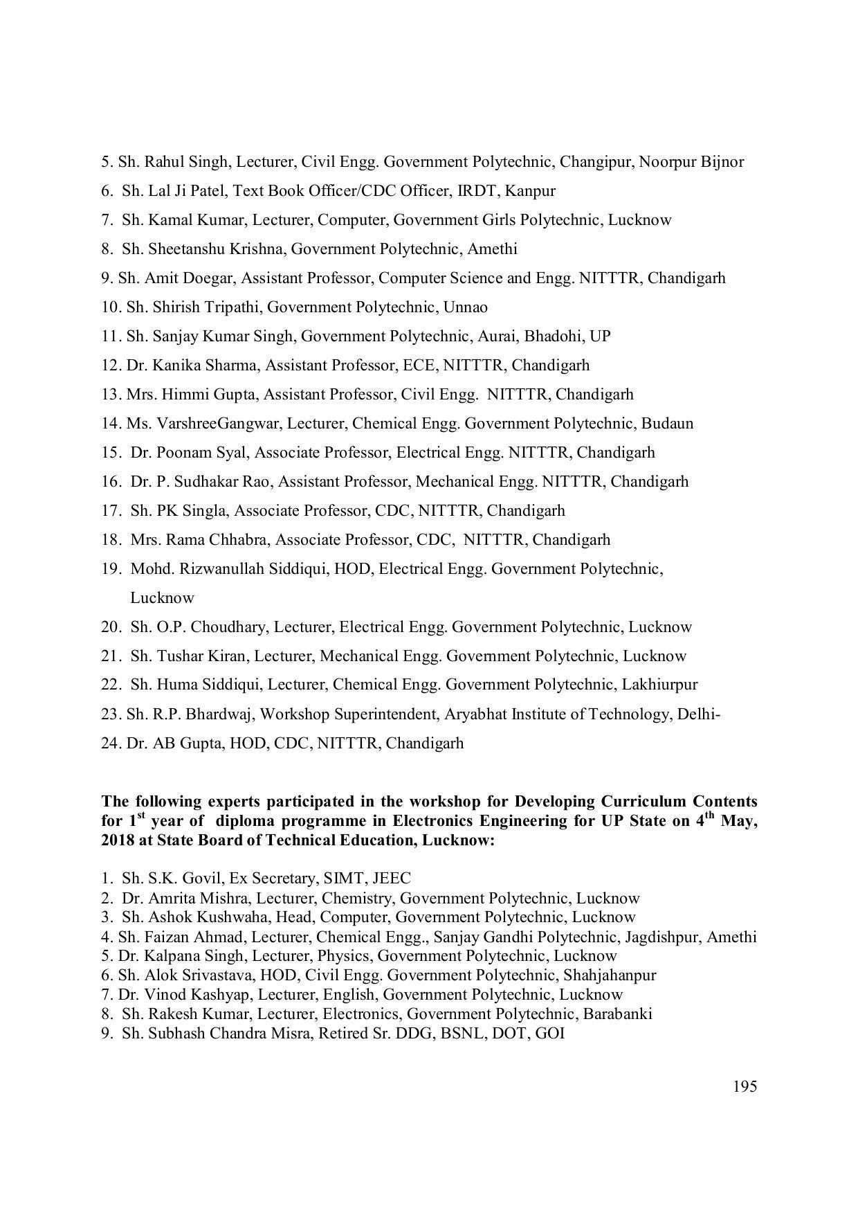 EFFECTIVE FROM JULY 2019-20 - SIX SEMESTER DIPLOMA COURSE IN ELECTRONICS ENGINEERING (ADVANCE MICROPROCESSOR INTERFACE) - Page 200