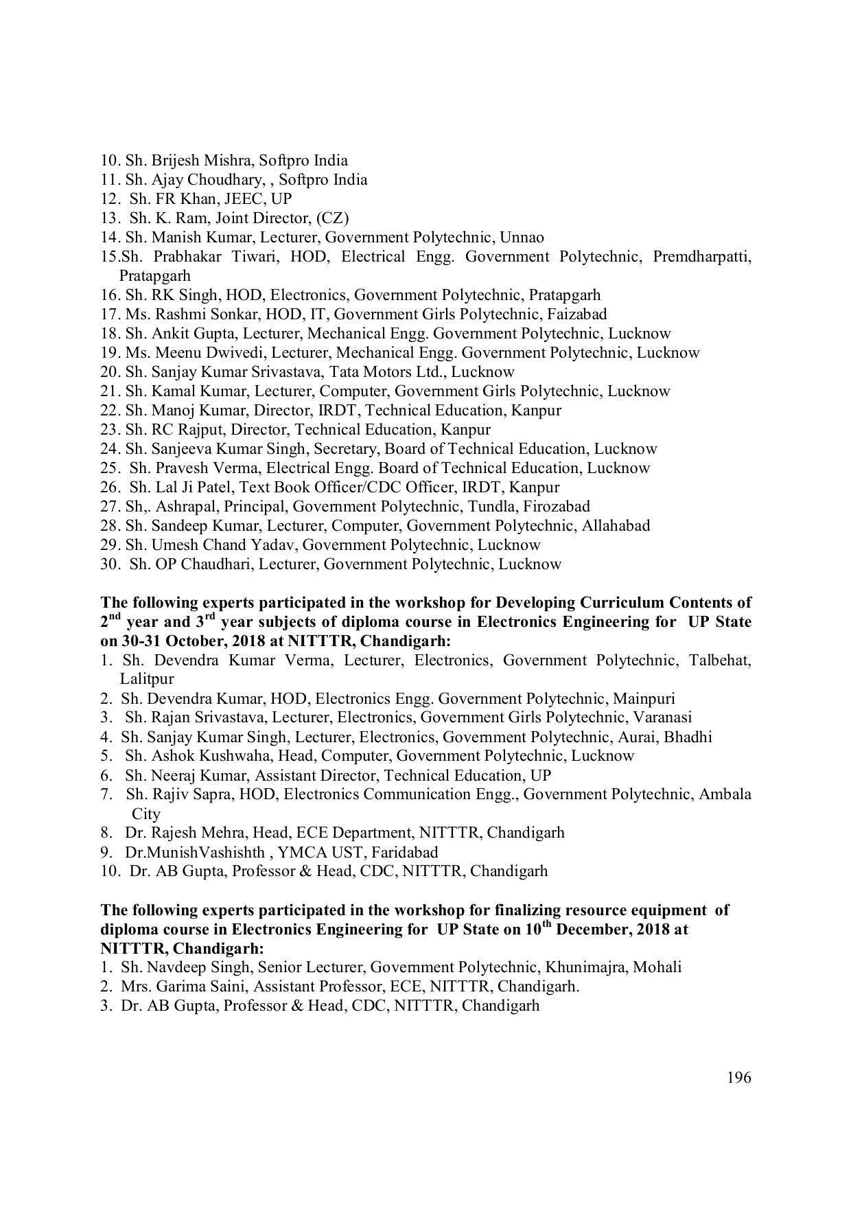 EFFECTIVE FROM JULY 2019-20 - SIX SEMESTER DIPLOMA COURSE IN ELECTRONICS ENGINEERING (ADVANCE MICROPROCESSOR INTERFACE) - Page 201