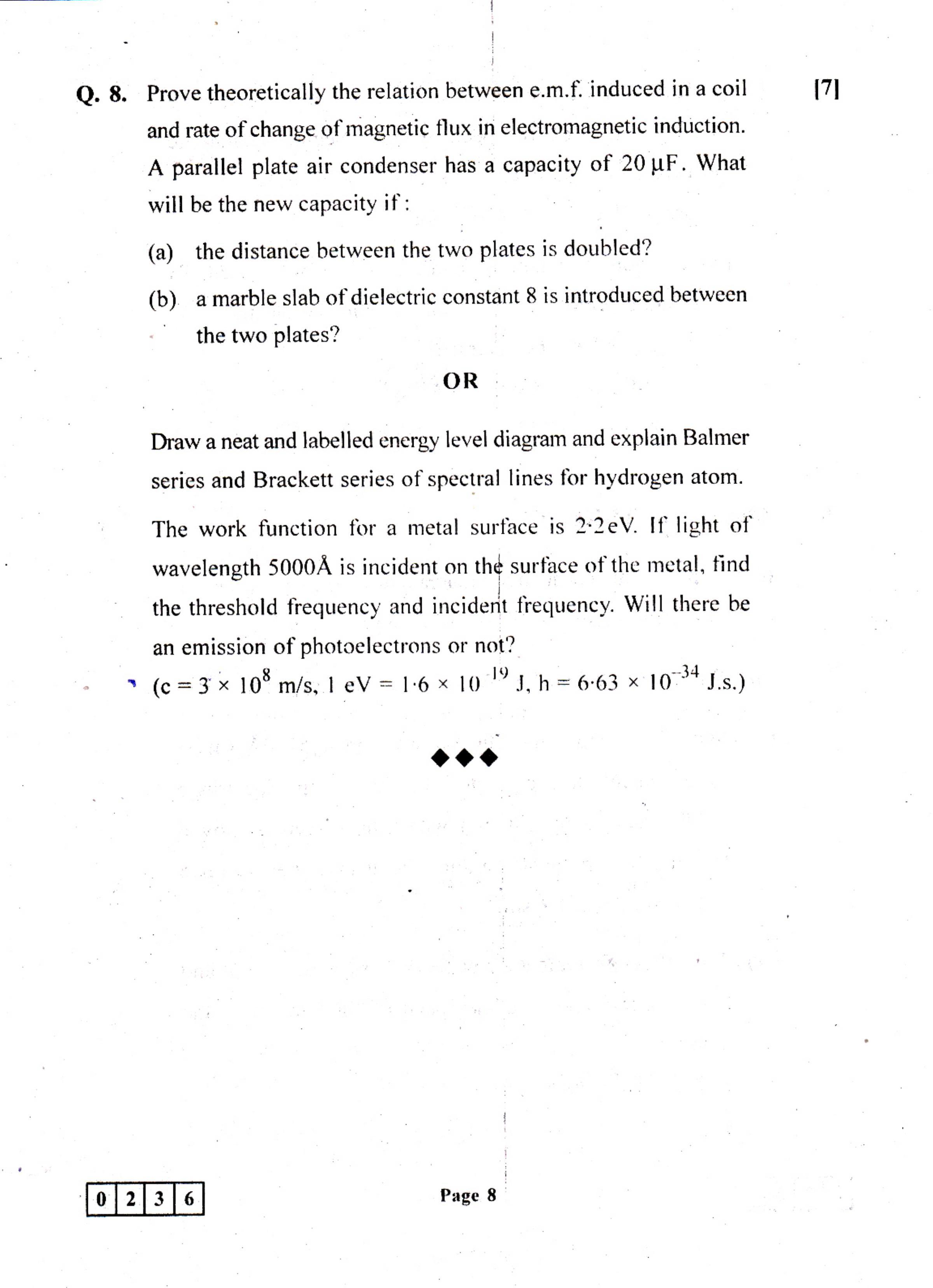 Maharashtra Board HSC Question Papers - 2018 - Physics - Page 8