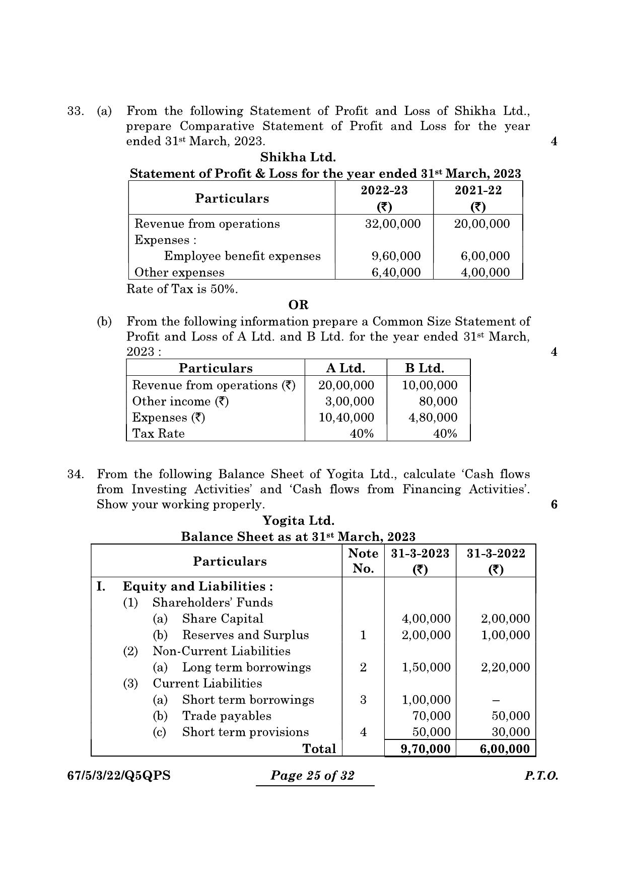 CBSE Class 12 67-5-3 Accountancy 2024 Question Paper - Page 25