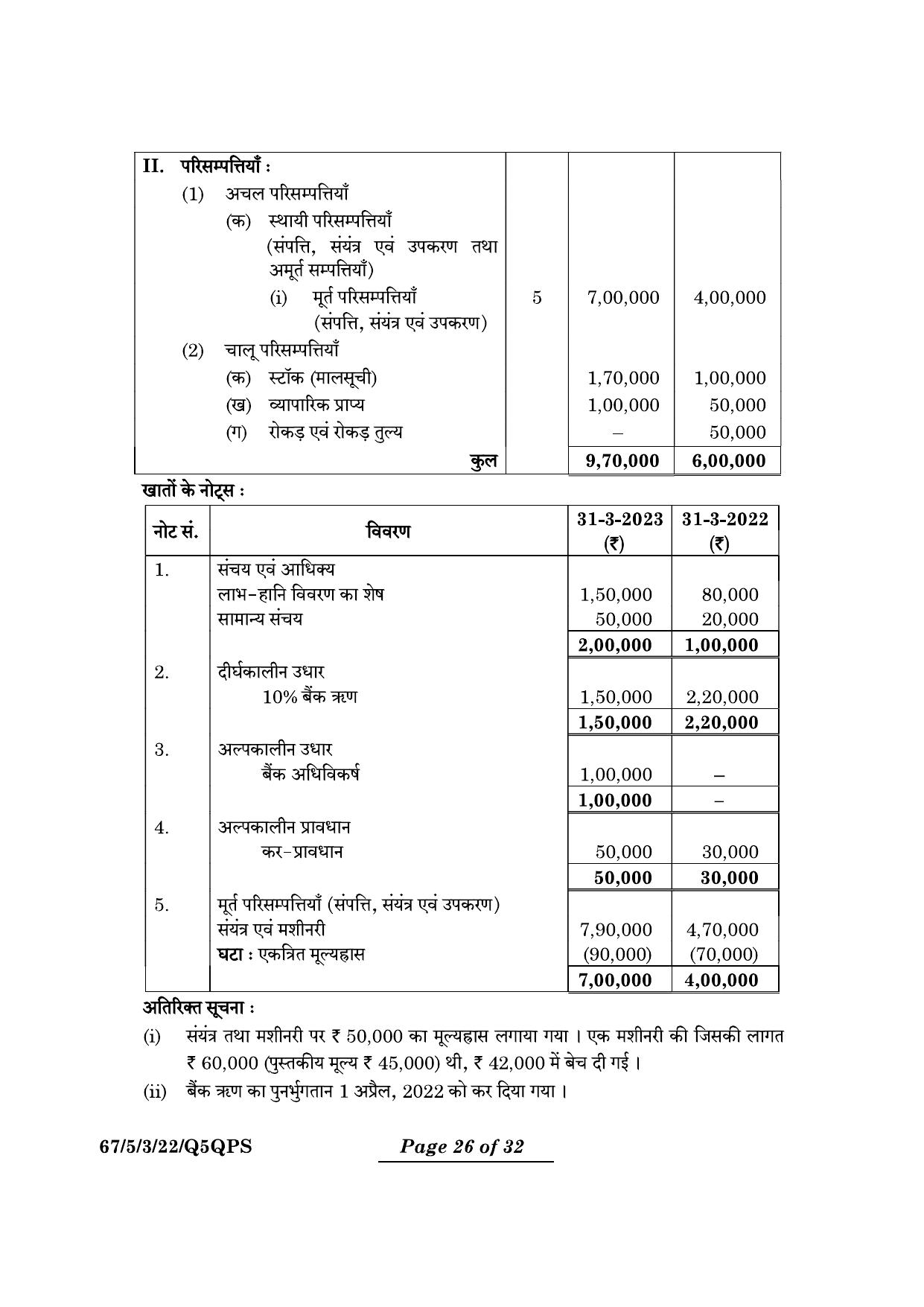 CBSE Class 12 67-5-3 Accountancy 2024 Question Paper - Page 26