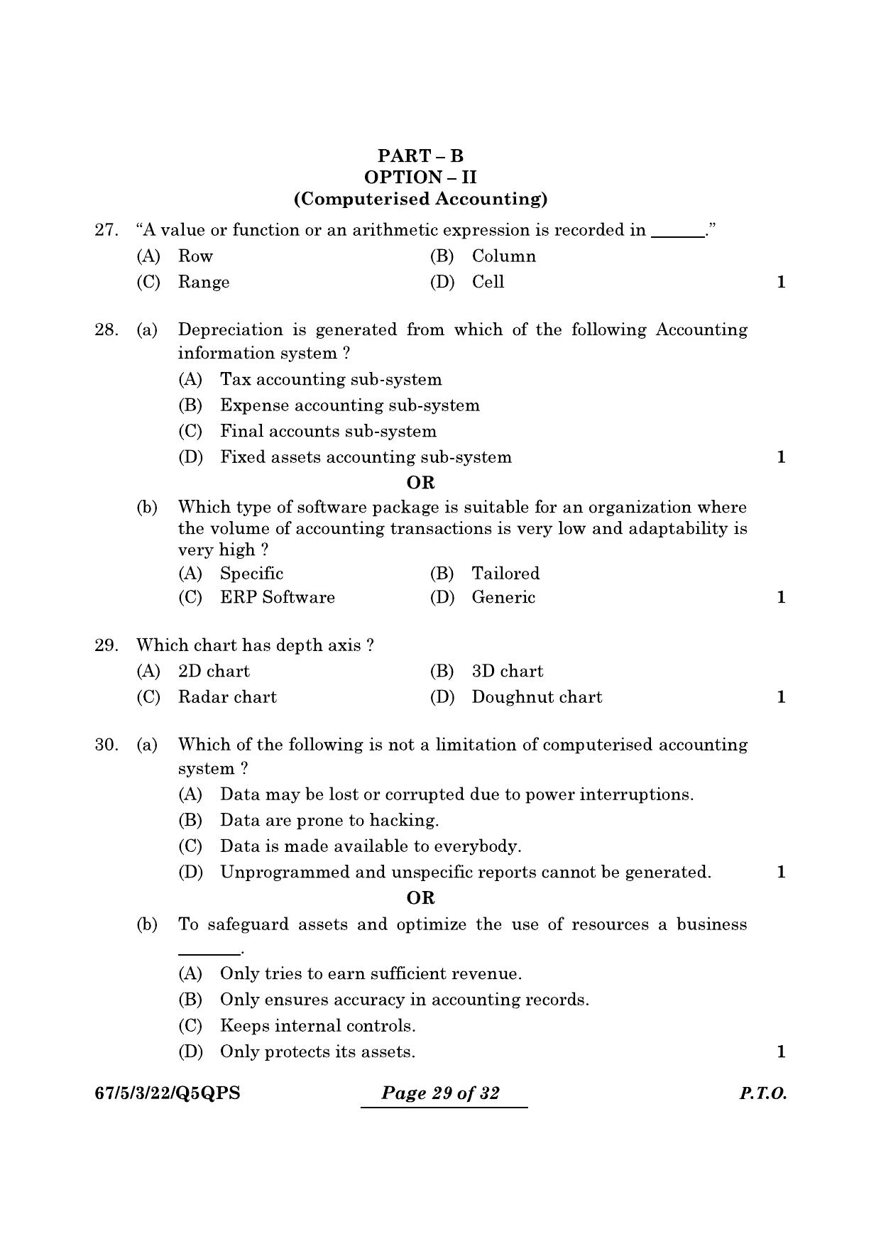 CBSE Class 12 67-5-3 Accountancy 2024 Question Paper - Page 29