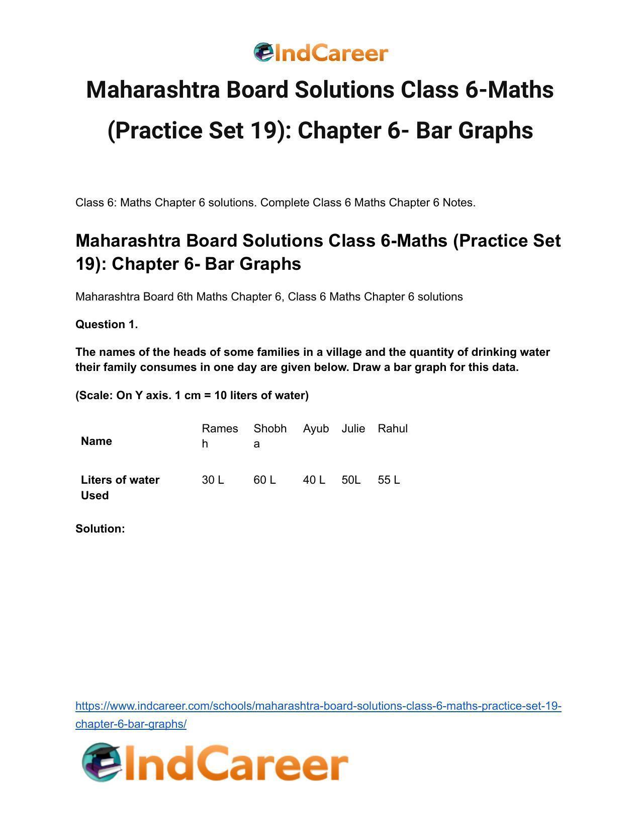 Maharashtra Board Solutions Class 6-Maths (Practice Set 19): Chapter 6- Bar Graphs - Page 2