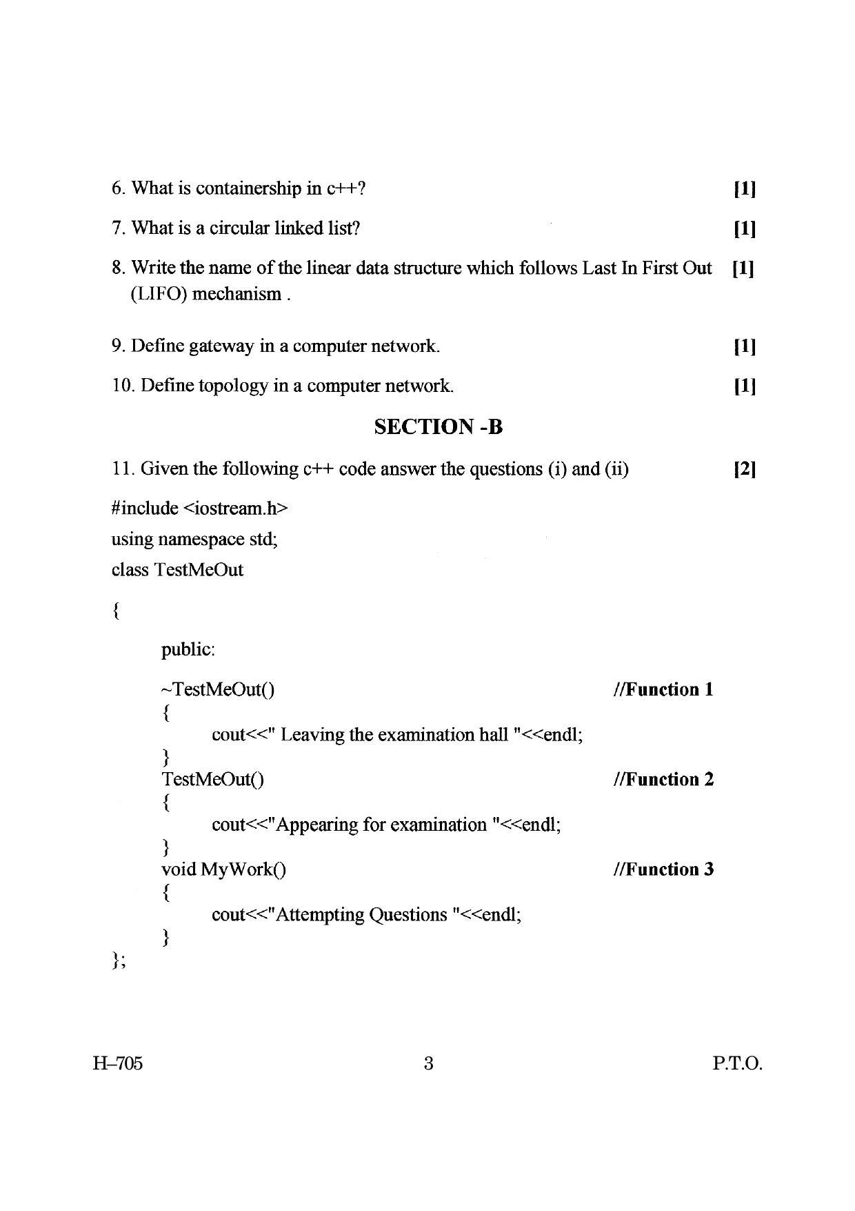Goa Board Class 12 Computer Science (March 2019) Question Paper - Page 3