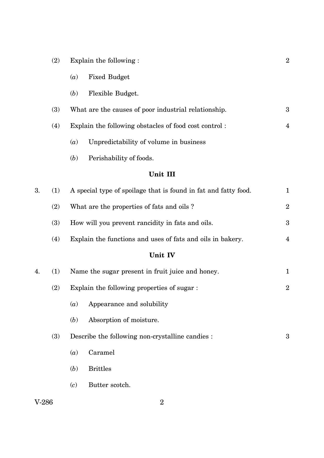 Goa Board Class 12 Food Science & Costing  2019 (March 2019) Question Paper - Page 2