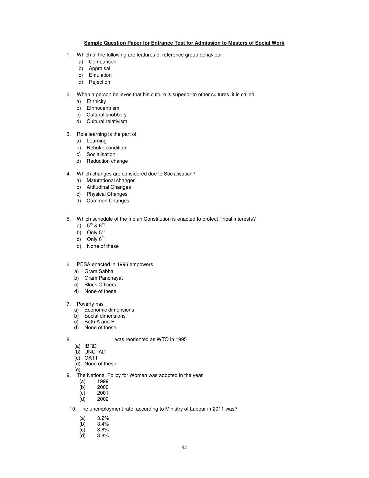 PU CET PG 2025 Sample Paper - Page 15