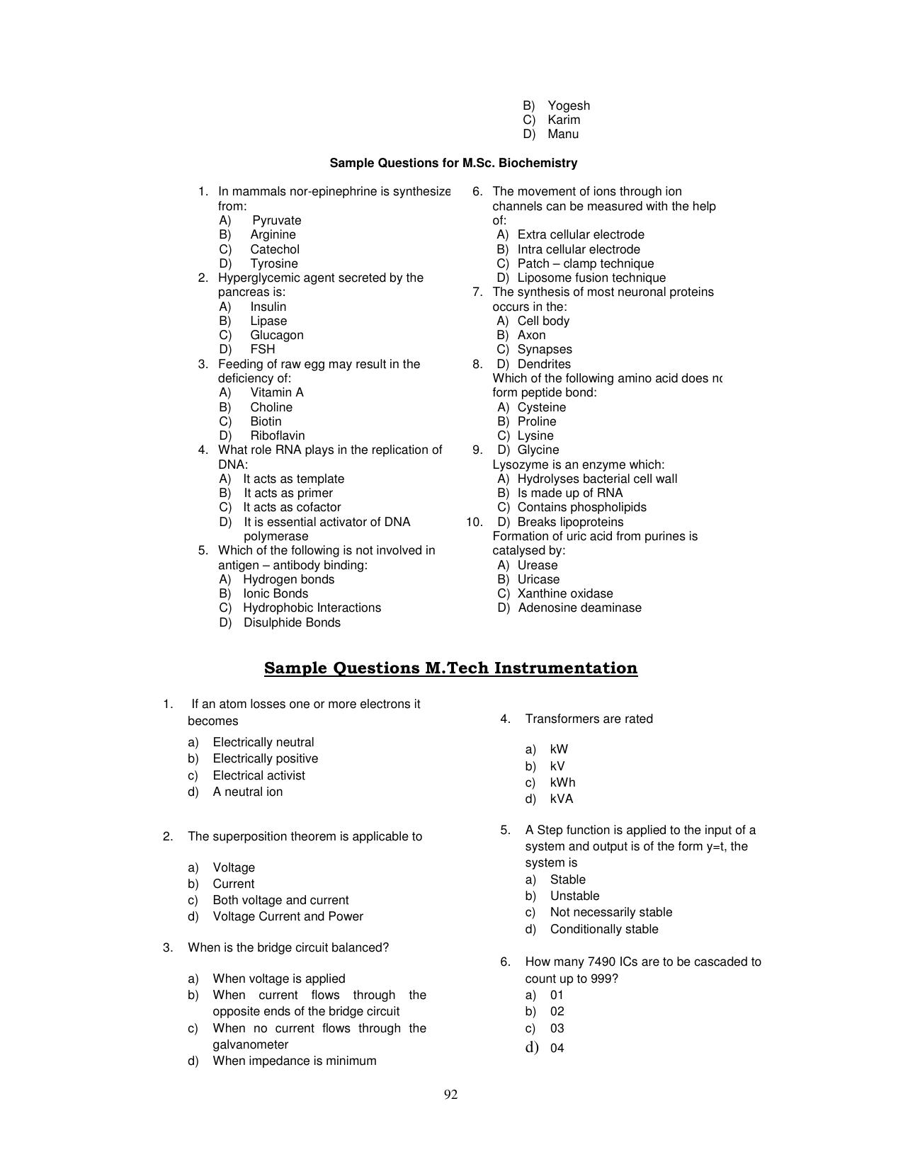 PU CET PG 2025 Sample Paper - Page 23