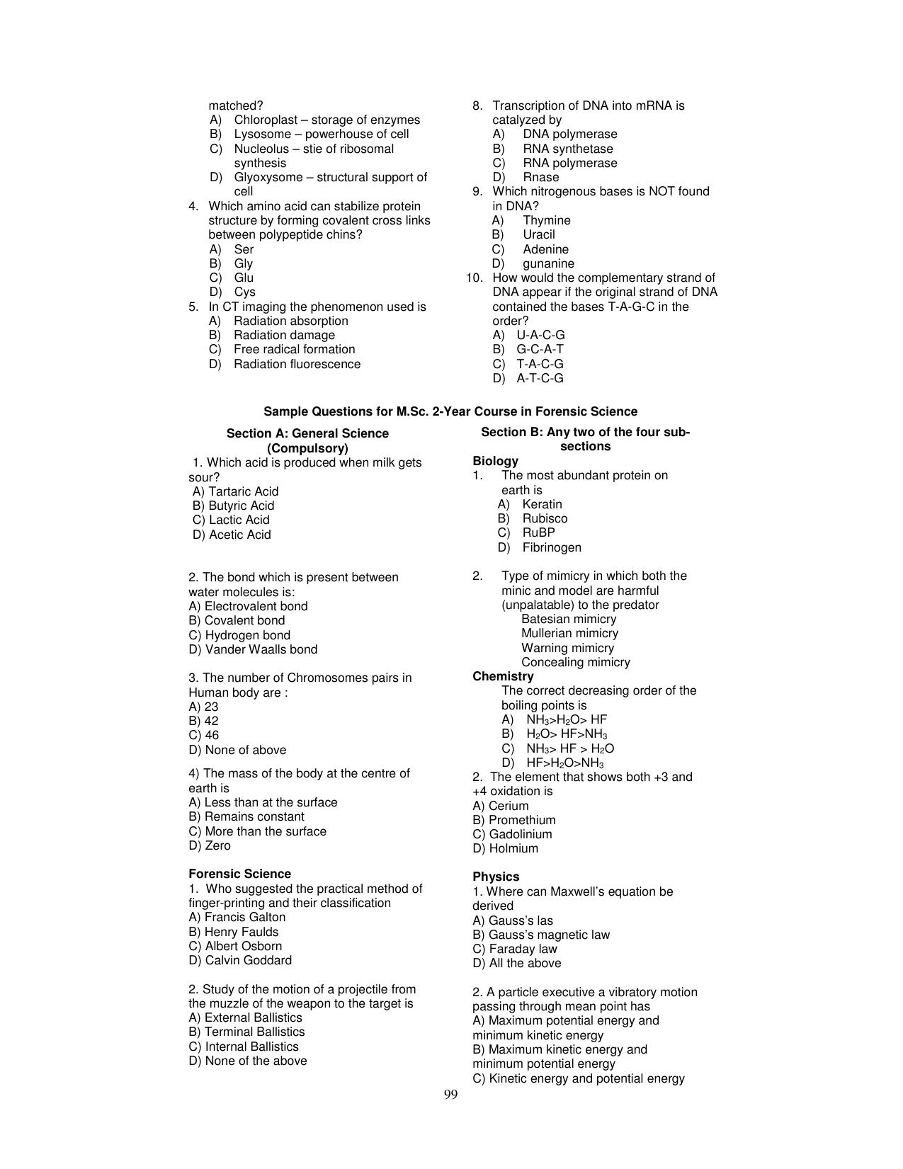 PU CET PG 2025 Sample Paper - Page 30