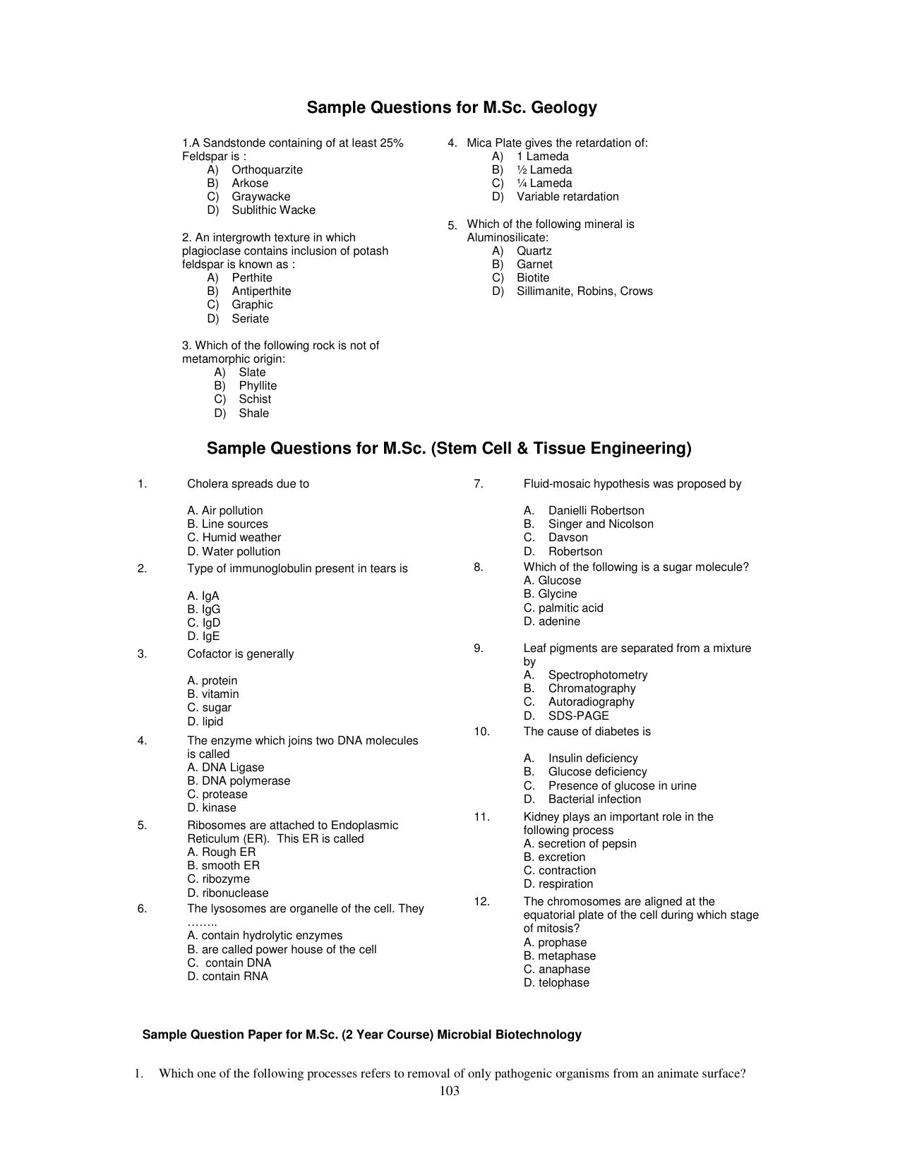PU CET PG 2025 Sample Paper - Page 34