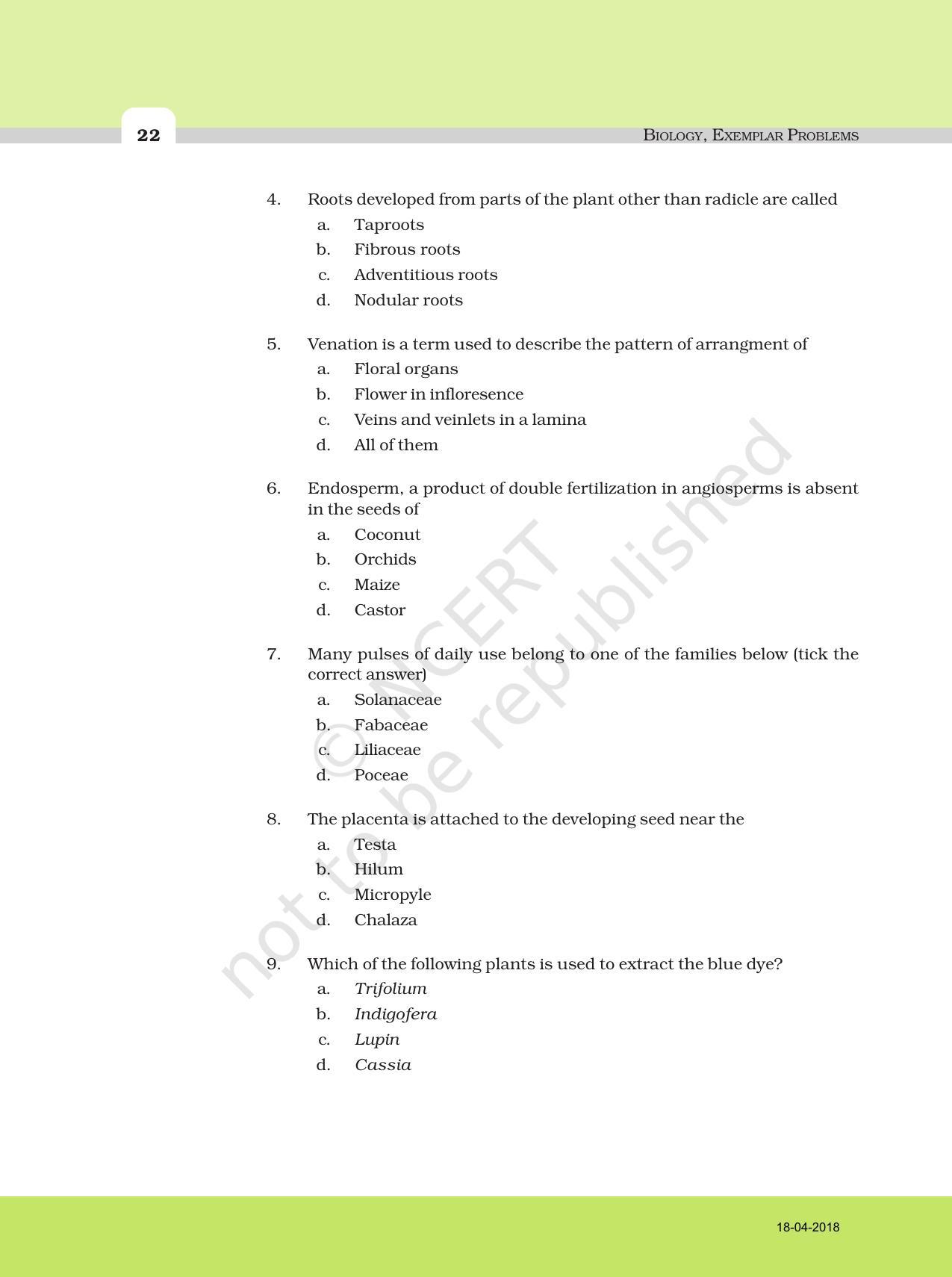 NCERT Exemplar Book for Class 11 Biology: Chapter 5 Morphology of Flowering Plants - Page 2