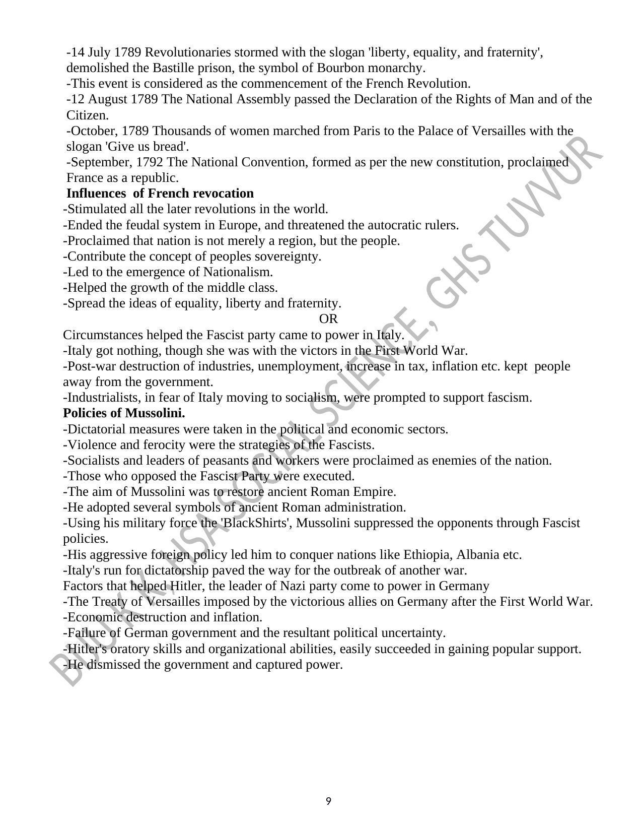 Kerala SSLC 2020 Social Science Answer Key (EM) (Model) - Page 9