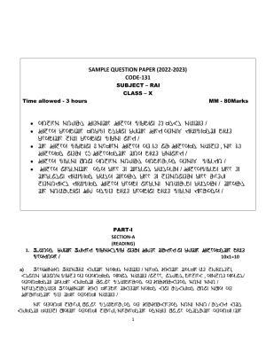 CBSE Class 10 Rai Language Sample Papers 2023
