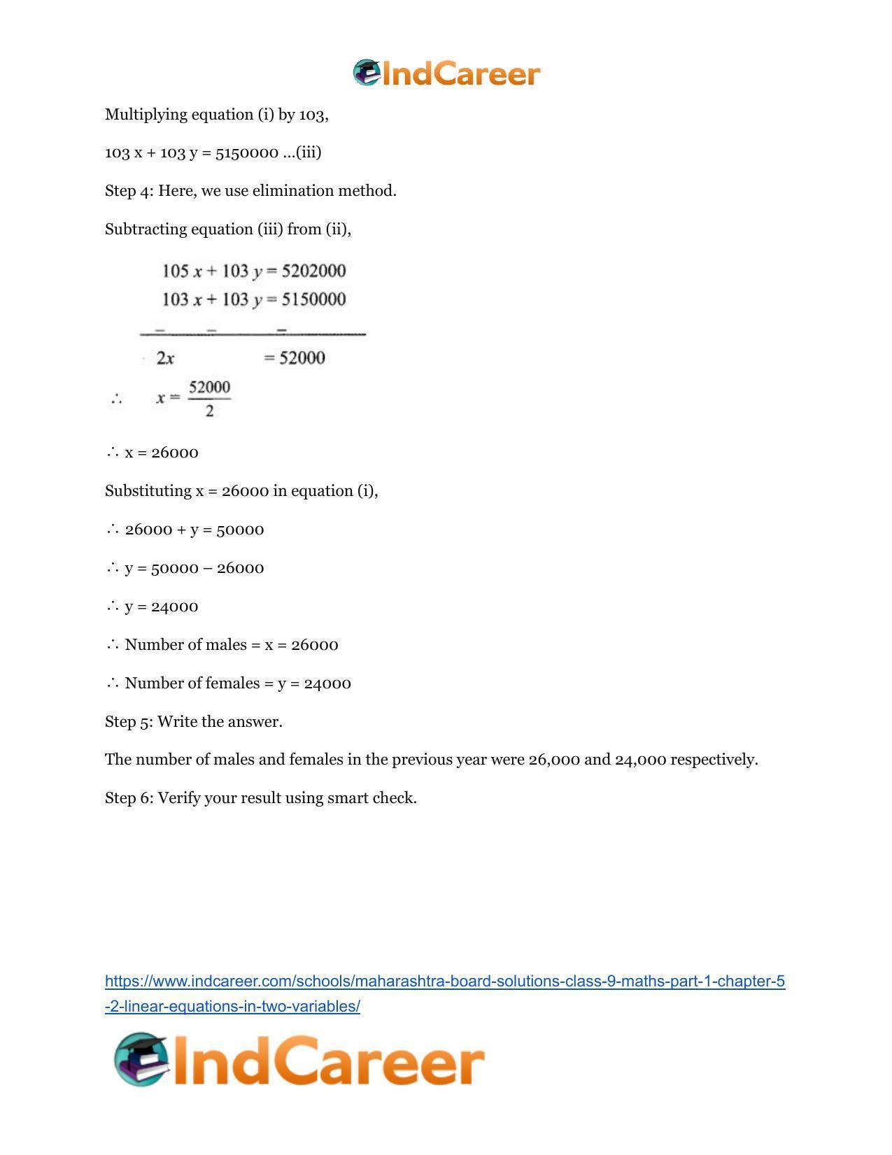 Maharashtra Board Solutions Class 9-Maths (Part 1): Chapter 5.2- Linear Equations in Two Variables - Page 16