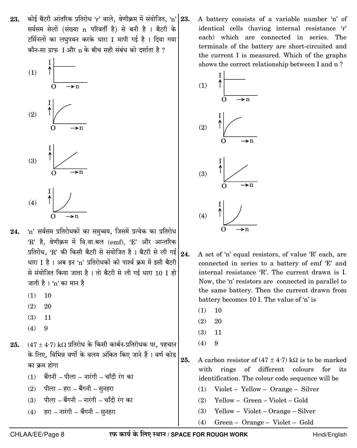 NEET Hindi EE 2018 Question Paper - Page 8