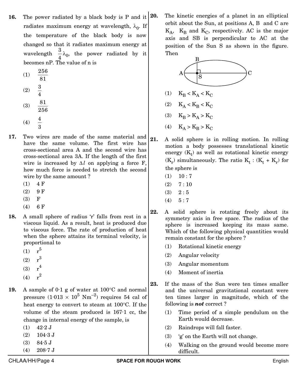 NEET English HH 2019 Question Paper - Page 4