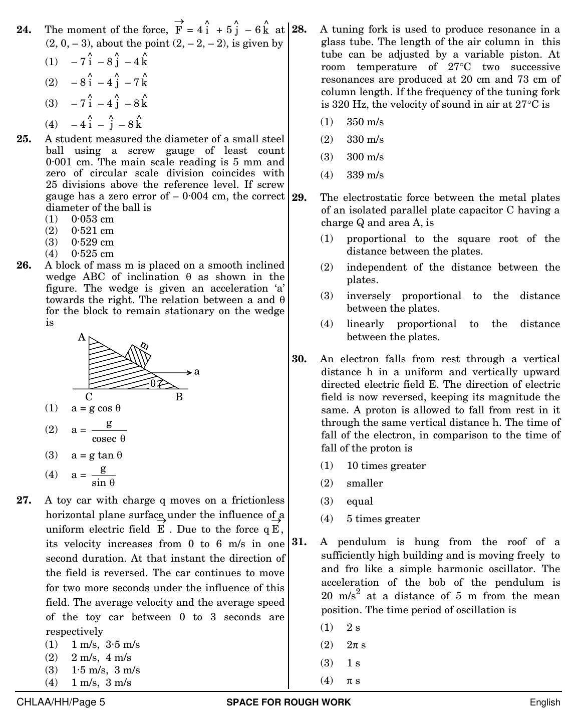 NEET English HH 2019 Question Paper - Page 5