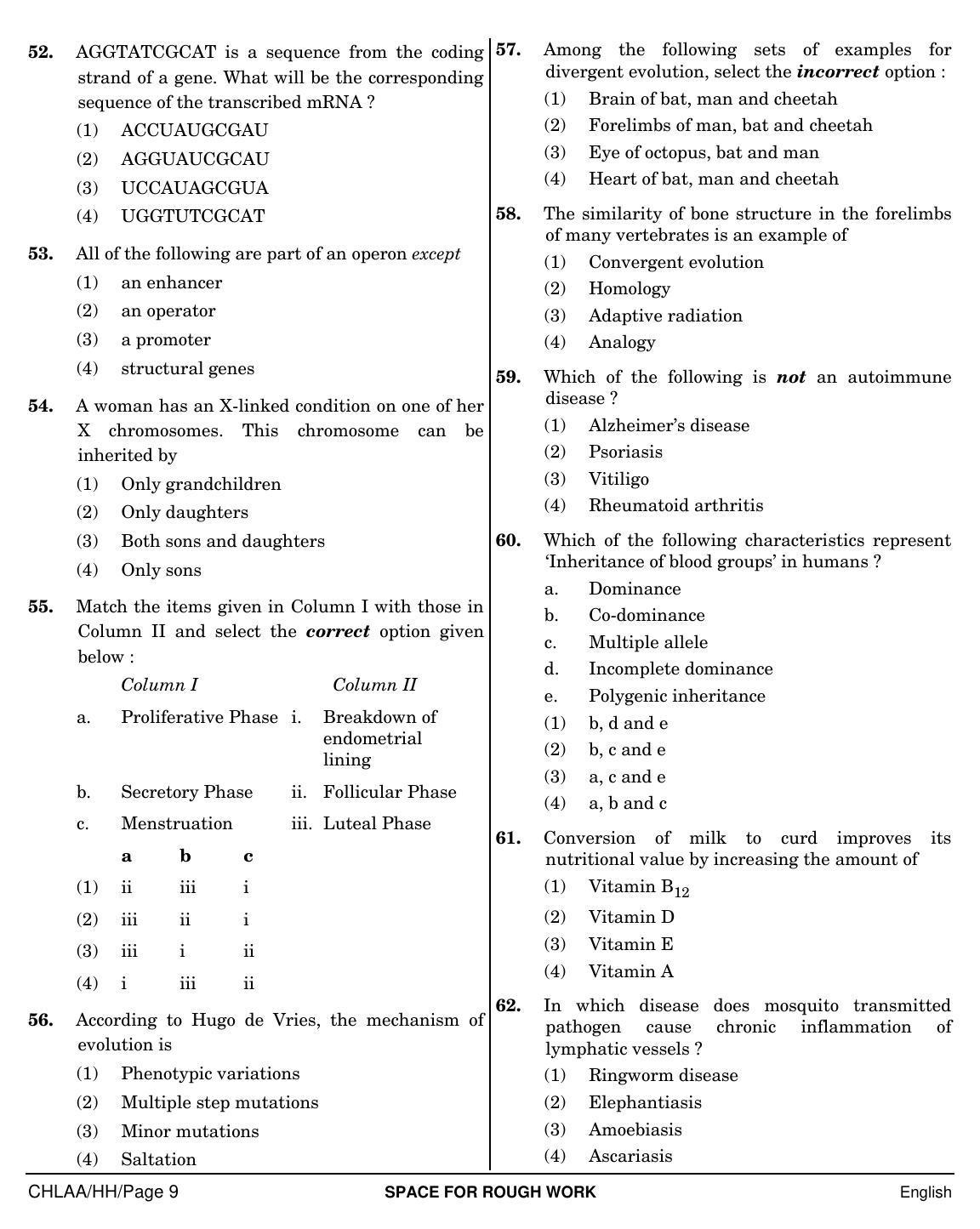 NEET English HH 2019 Question Paper - Page 9