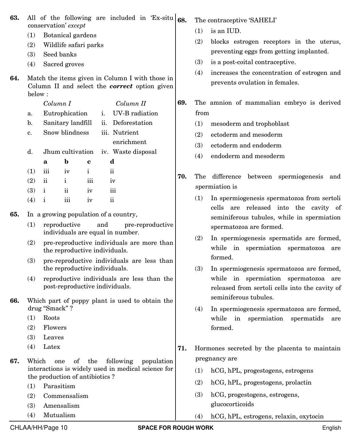 NEET English HH 2019 Question Paper - Page 10