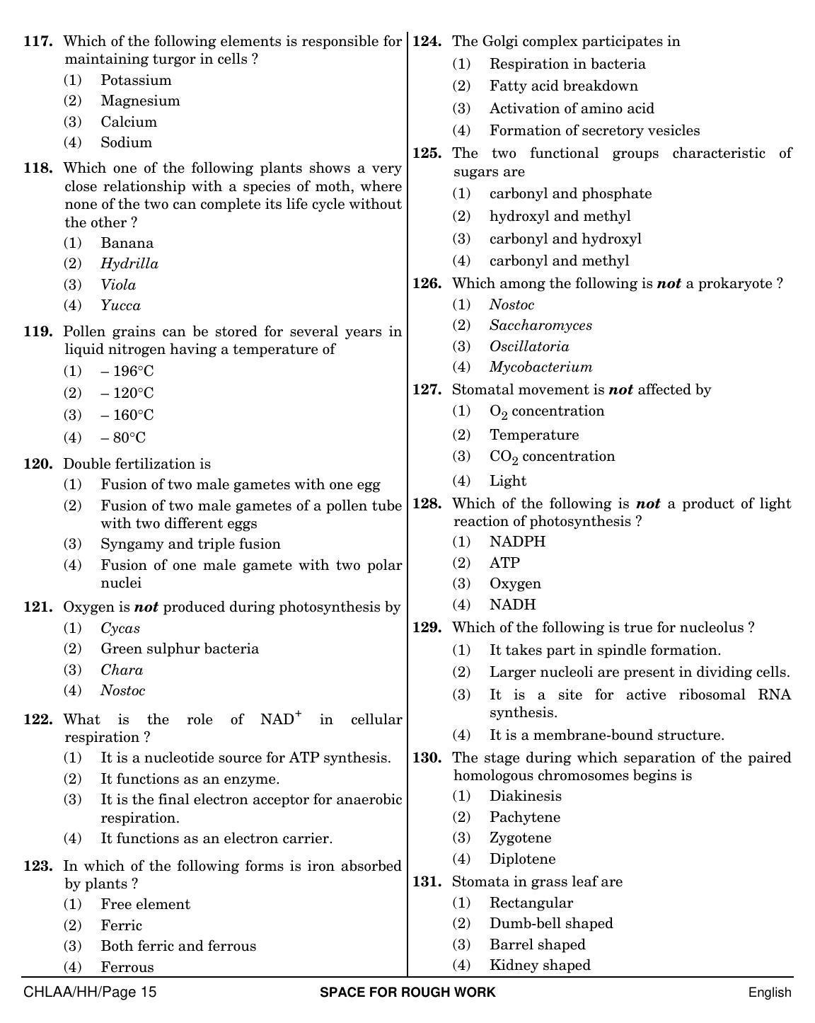 NEET English HH 2019 Question Paper - Page 15