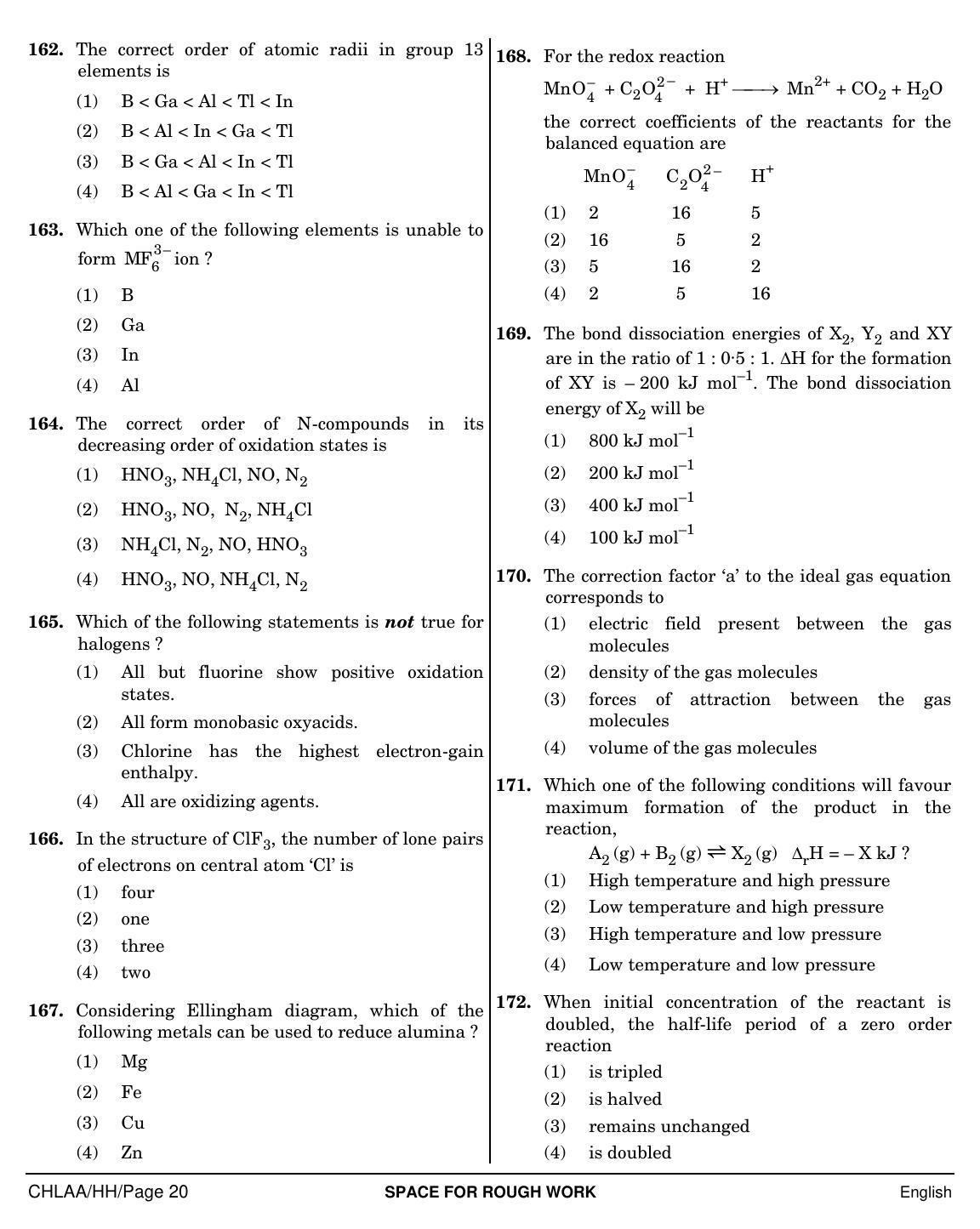 NEET English HH 2019 Question Paper - Page 20