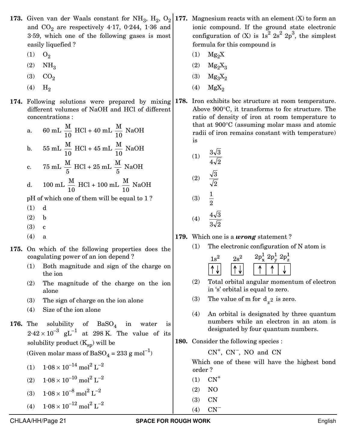 NEET English HH 2019 Question Paper - Page 21
