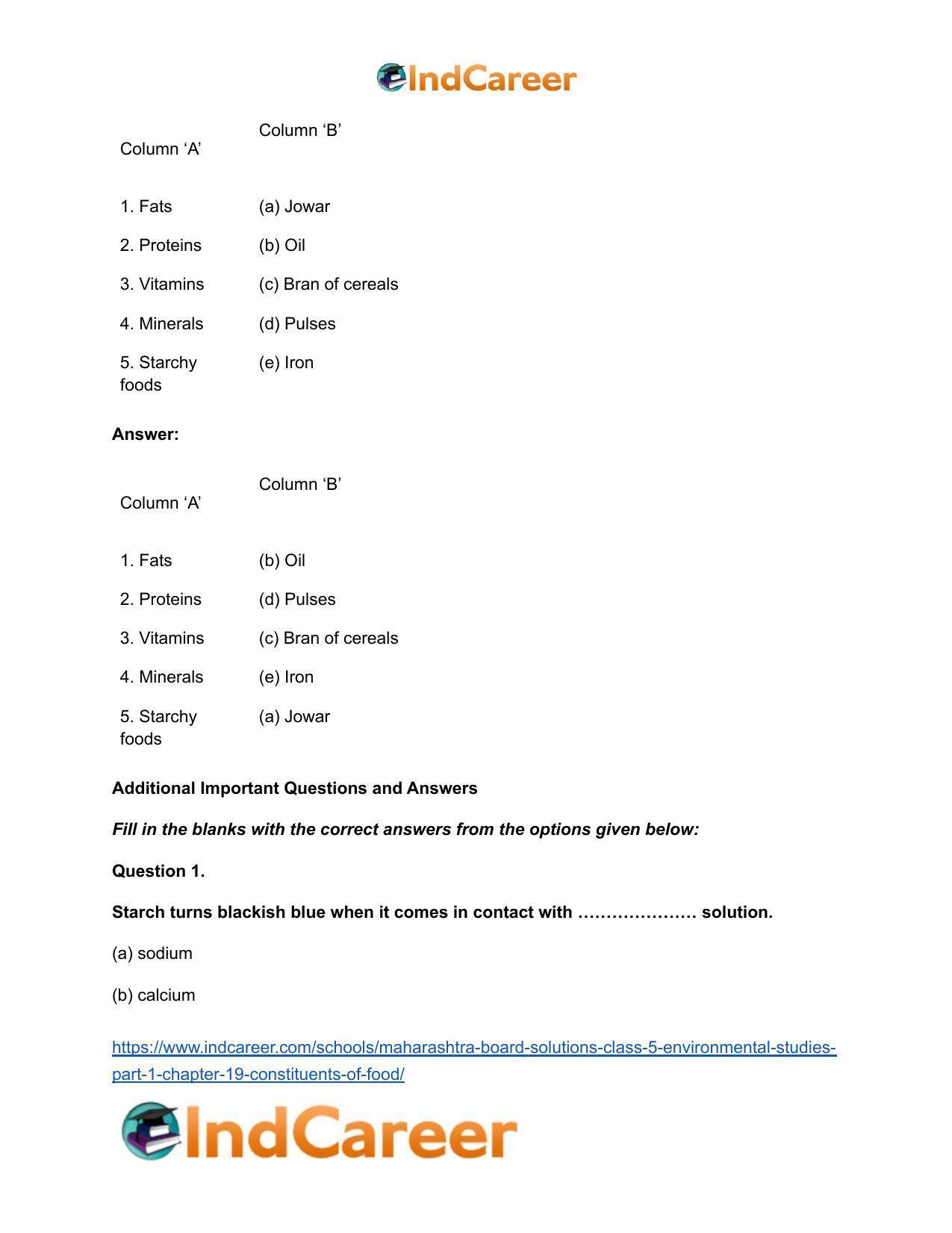 Maharashtra Board Solutions Class 5-Environmental Studies (Part 1): Chapter 19- Constituents of Food - Page 6
