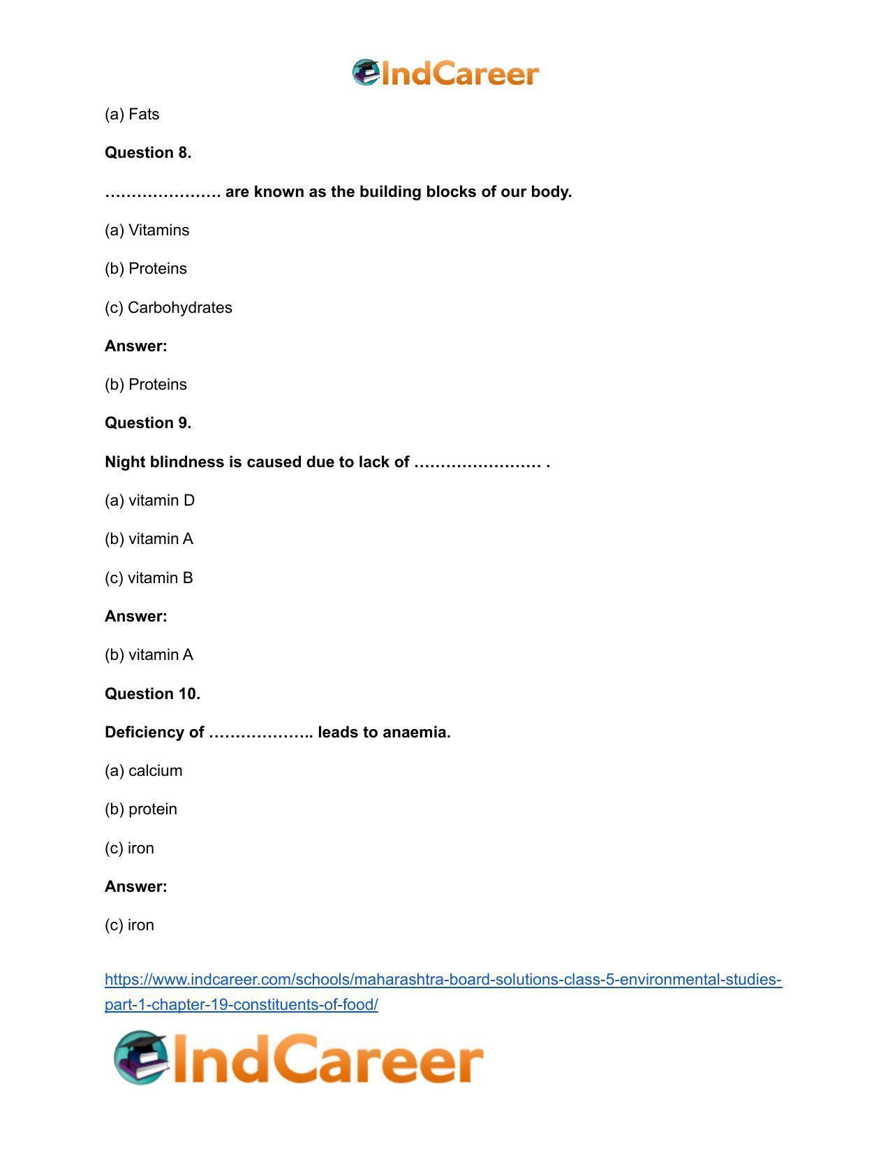 Maharashtra Board Solutions Class 5-Environmental Studies (Part 1): Chapter 19- Constituents of Food - Page 9