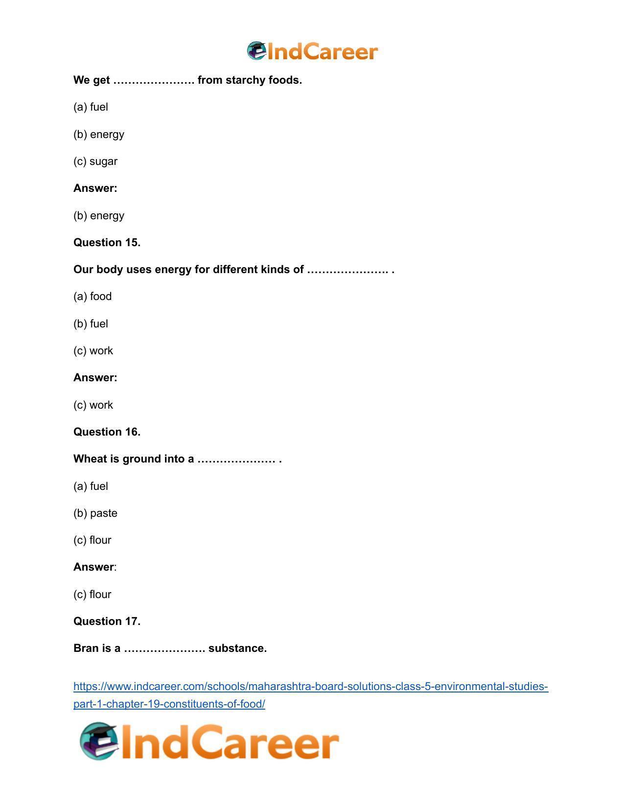 Maharashtra Board Solutions Class 5-Environmental Studies (Part 1): Chapter 19- Constituents of Food - Page 11