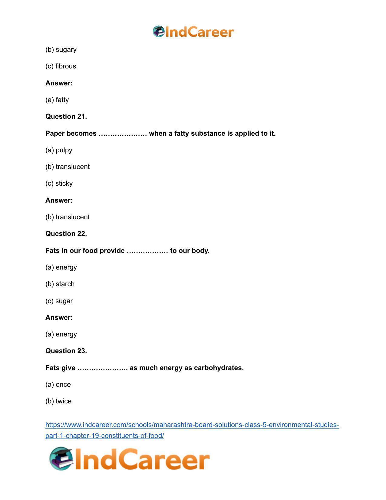 Maharashtra Board Solutions Class 5-Environmental Studies (Part 1): Chapter 19- Constituents of Food - Page 13