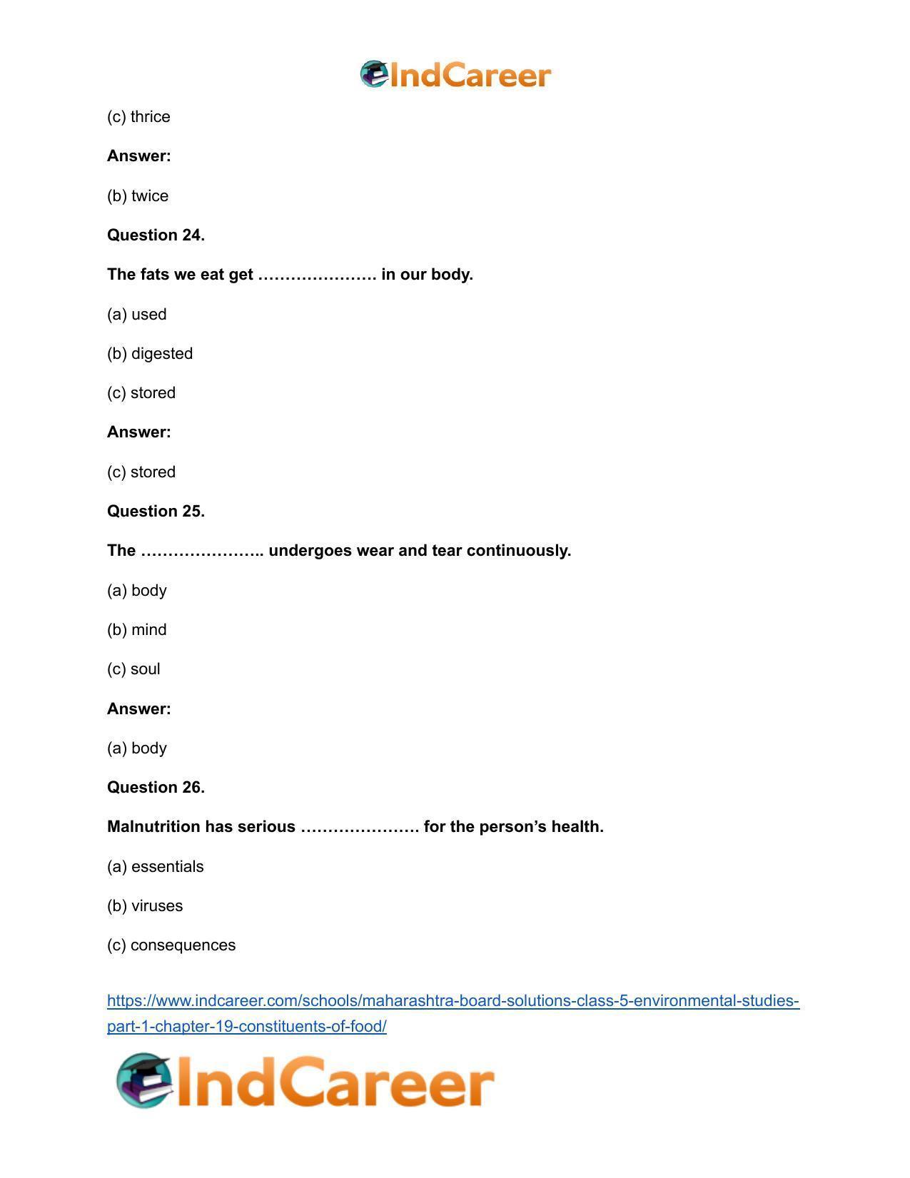 Maharashtra Board Solutions Class 5-Environmental Studies (Part 1): Chapter 19- Constituents of Food - Page 14