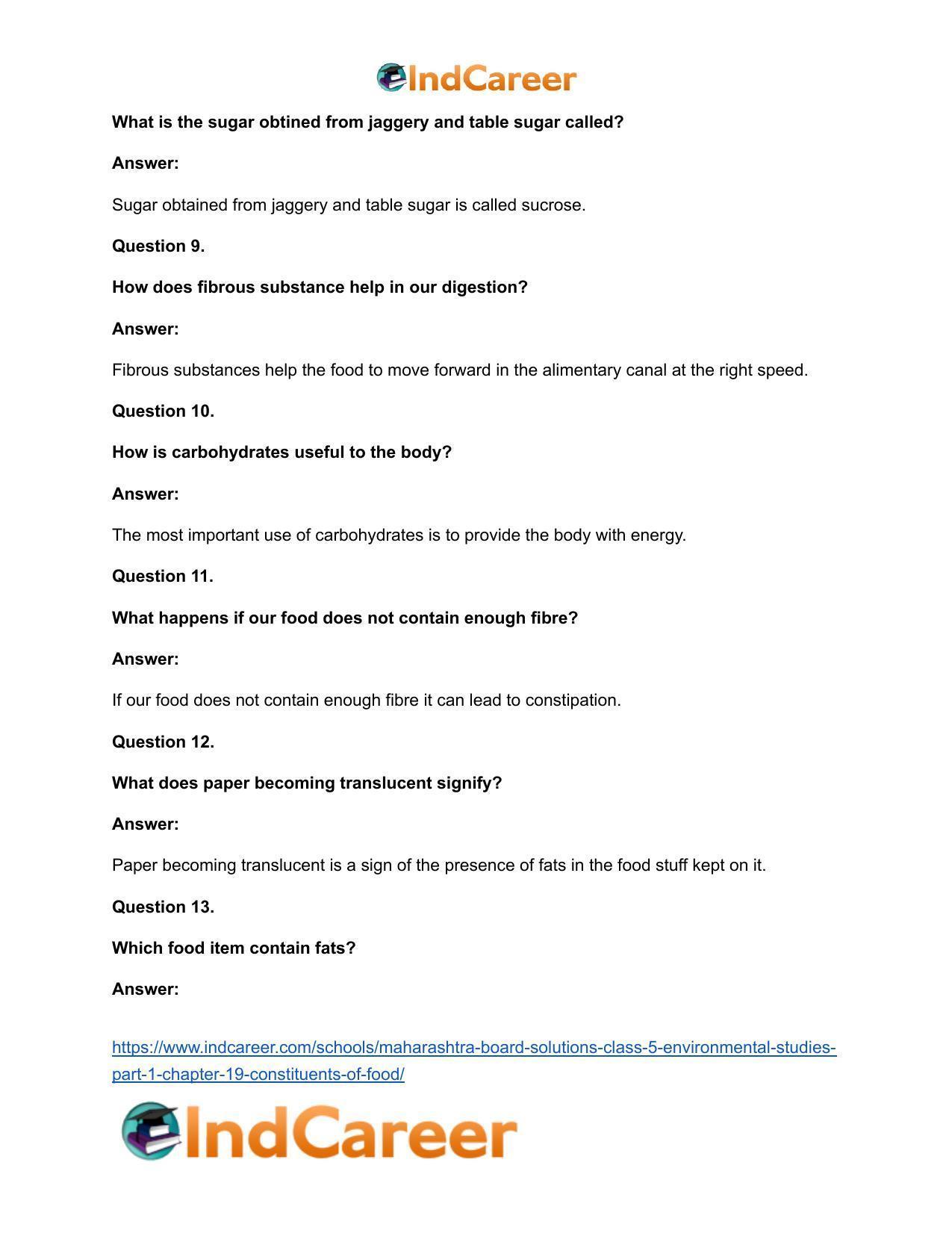 Maharashtra Board Solutions Class 5-Environmental Studies (Part 1): Chapter 19- Constituents of Food - Page 19