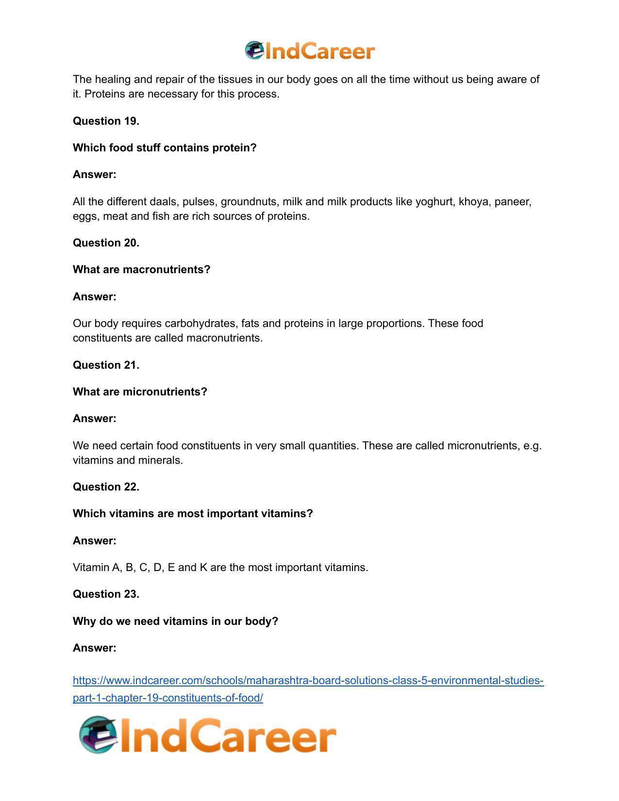 Maharashtra Board Solutions Class 5-Environmental Studies (Part 1): Chapter 19- Constituents of Food - Page 21