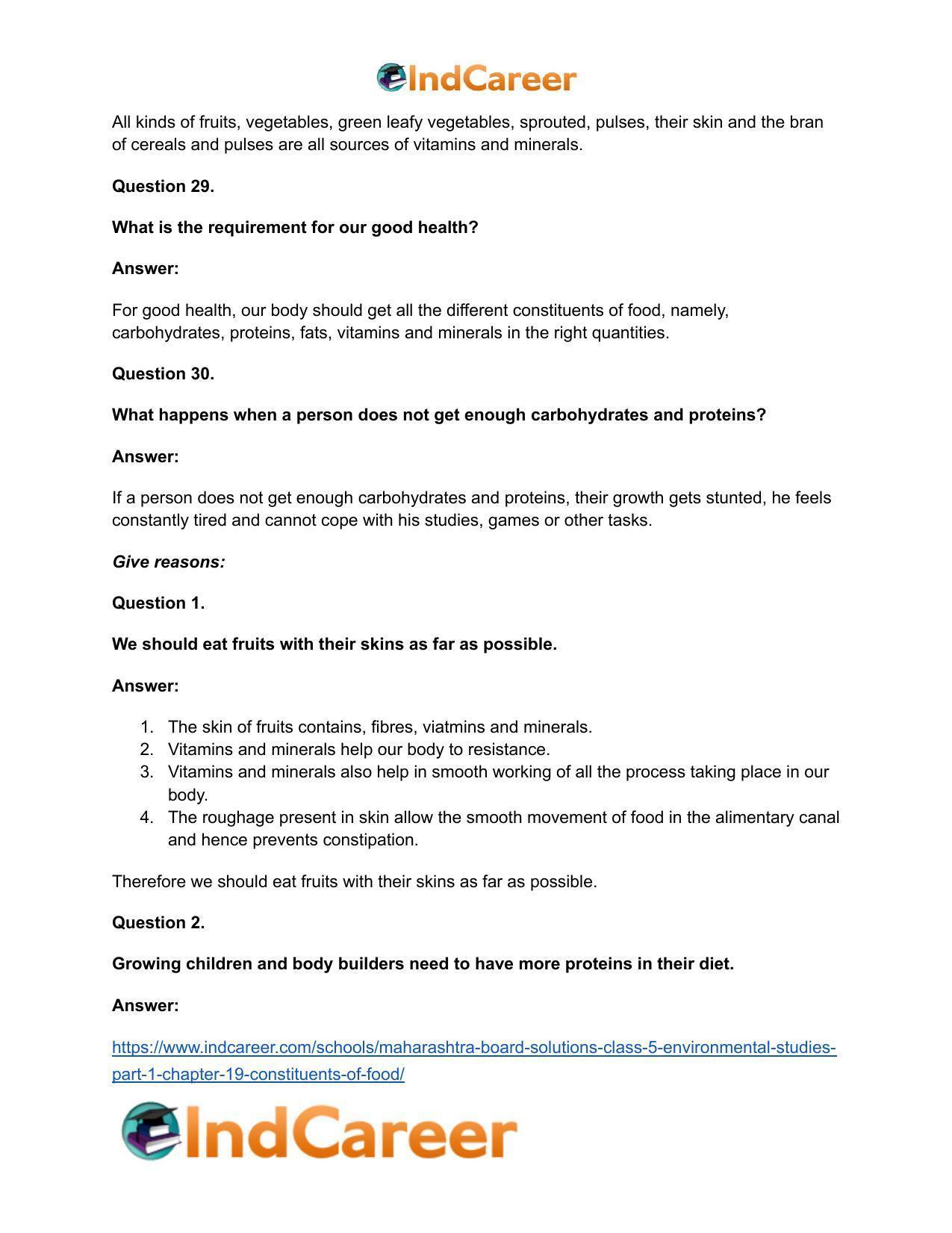 Maharashtra Board Solutions Class 5-Environmental Studies (Part 1): Chapter 19- Constituents of Food - Page 23