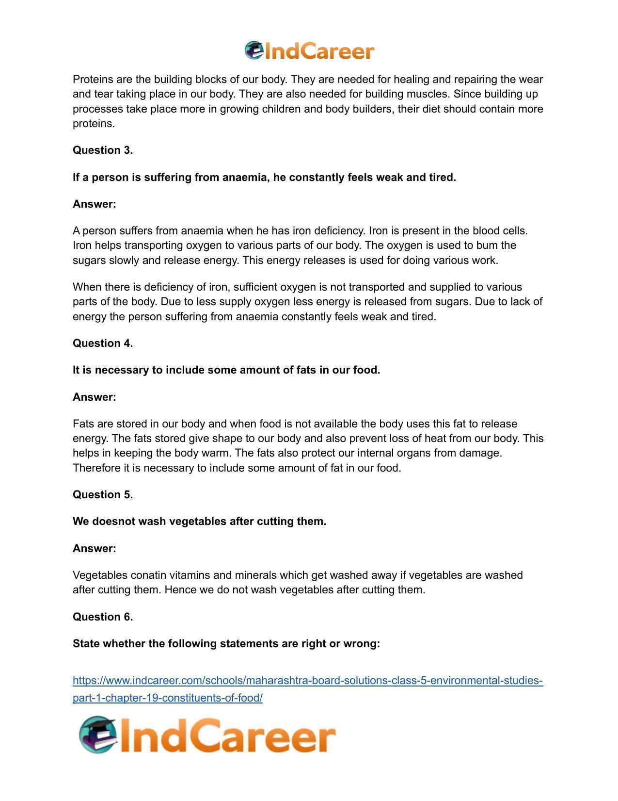 Maharashtra Board Solutions Class 5-Environmental Studies (Part 1): Chapter 19- Constituents of Food - Page 24