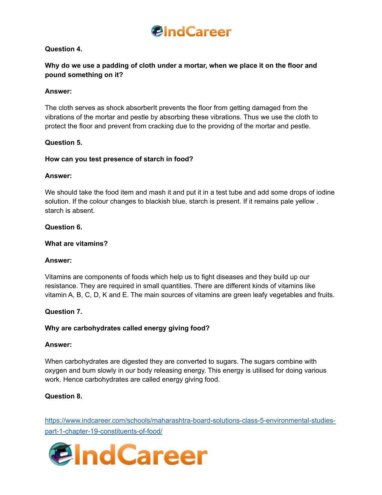 Maharashtra Board Solutions Class 5-Environmental Studies (Part 1): Chapter 19- Constituents of Food - Page 26