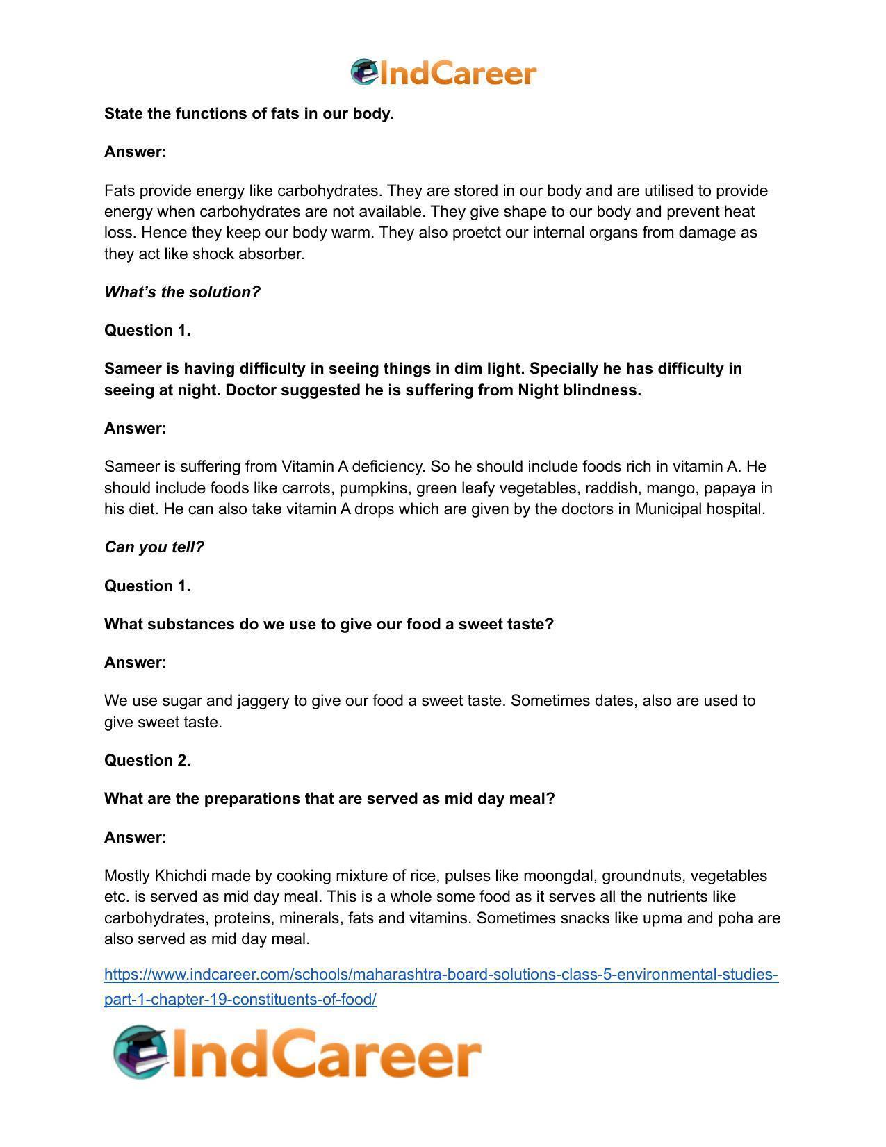 Maharashtra Board Solutions Class 5-Environmental Studies (Part 1): Chapter 19- Constituents of Food - Page 27