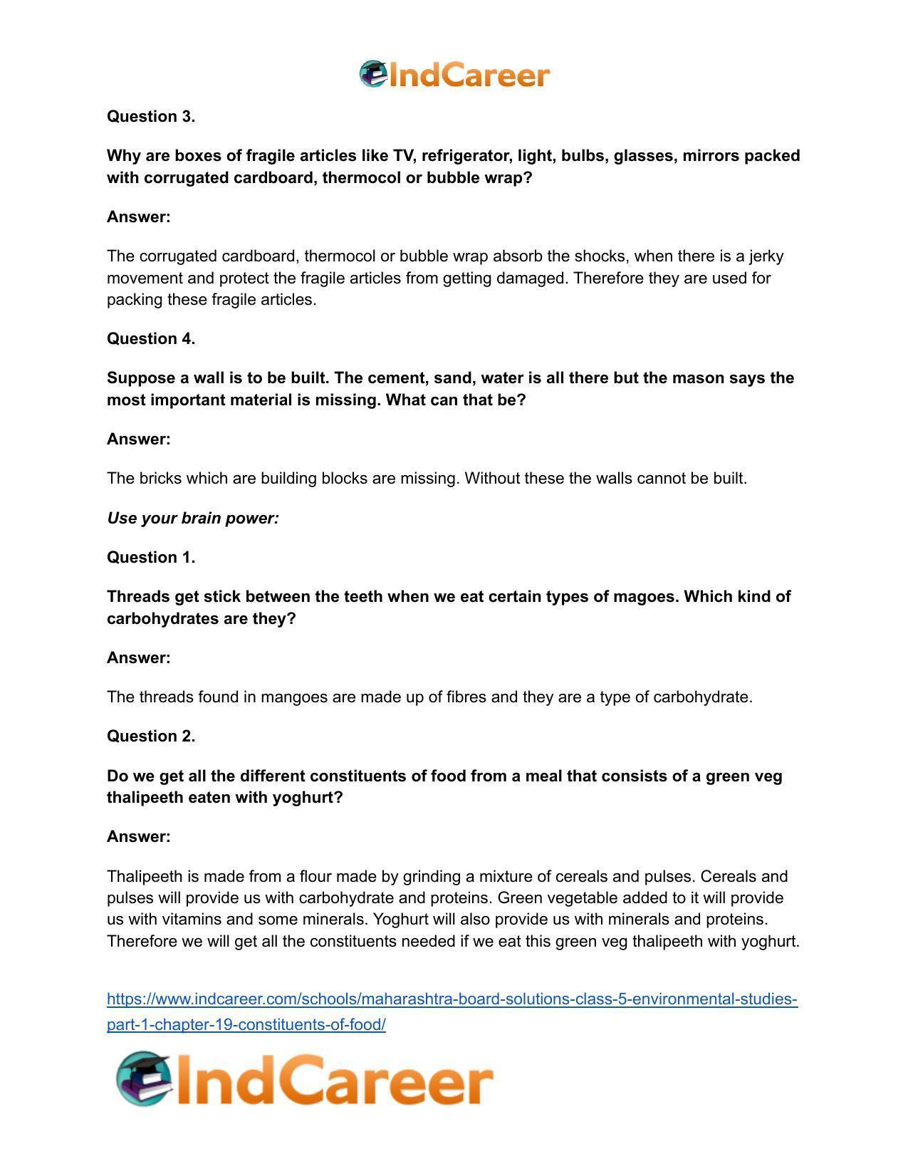 Maharashtra Board Solutions Class 5-Environmental Studies (Part 1): Chapter 19- Constituents of Food - Page 28