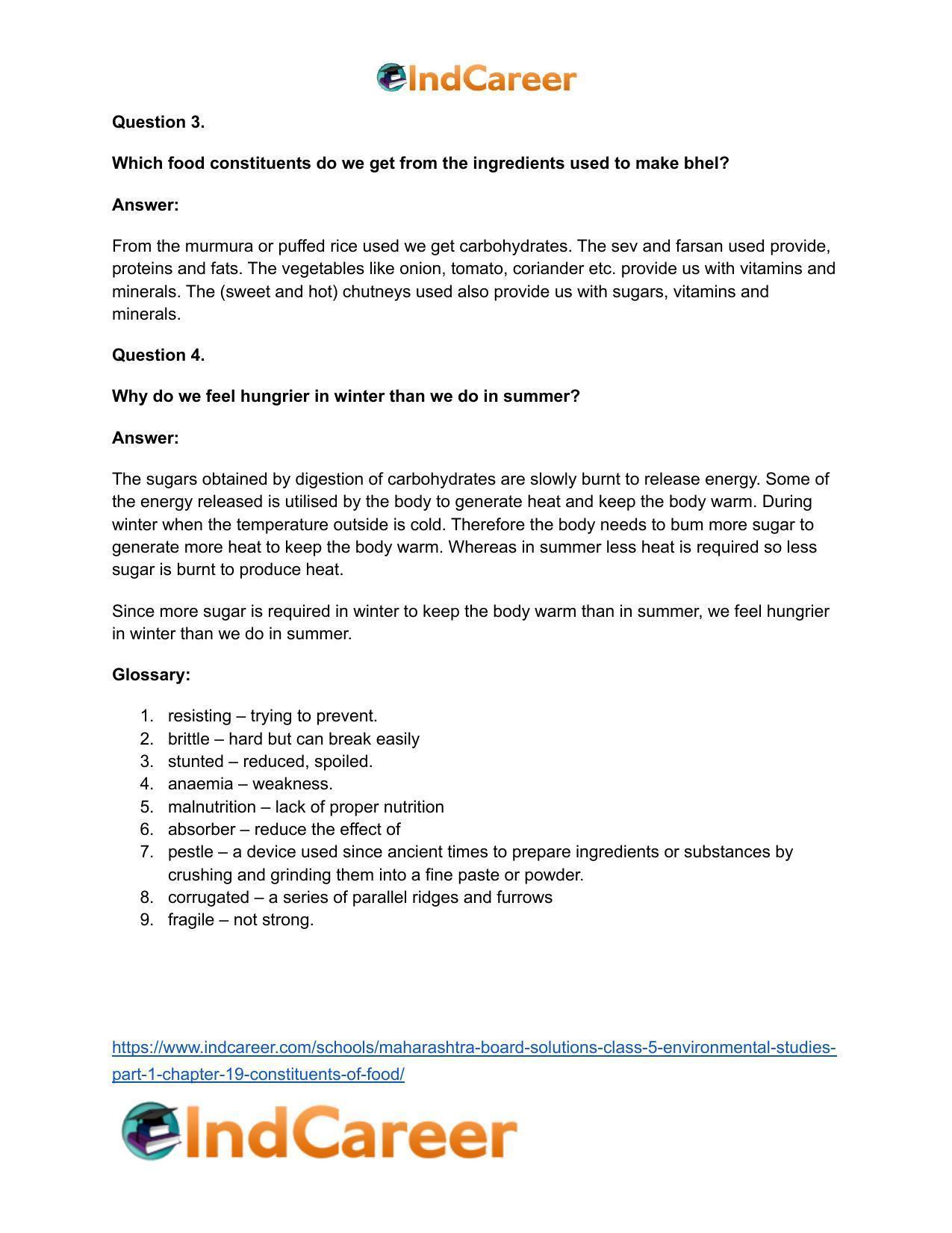 Maharashtra Board Solutions Class 5-Environmental Studies (Part 1): Chapter 19- Constituents of Food - Page 29