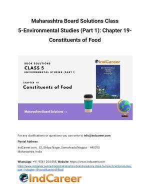 Maharashtra Board Solutions Class 5-Environmental Studies (Part 1): Chapter 19- Constituents of Food