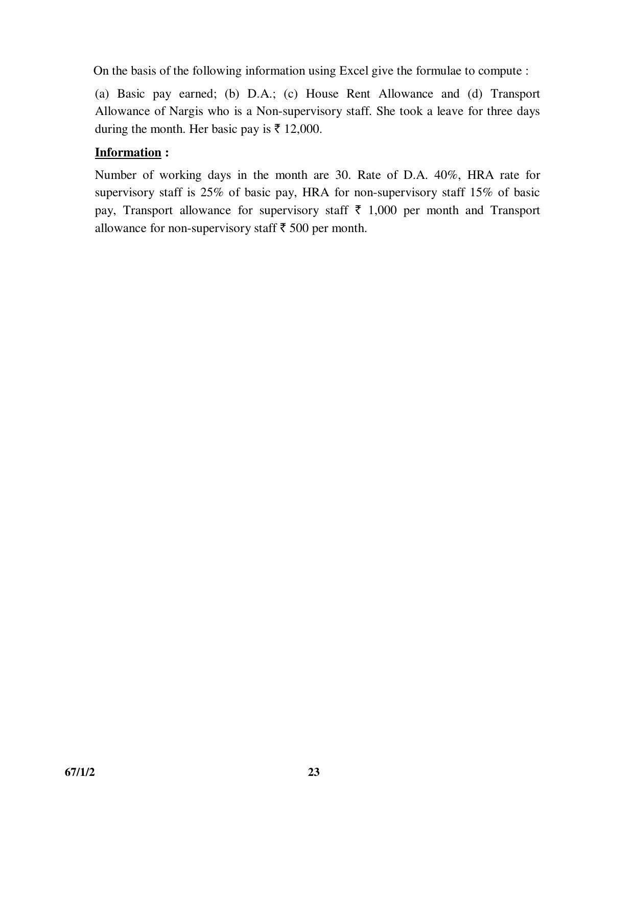 CBSE Class 12 67-1-2 ACCOUNTANCY 2016 Question Paper - Page 23