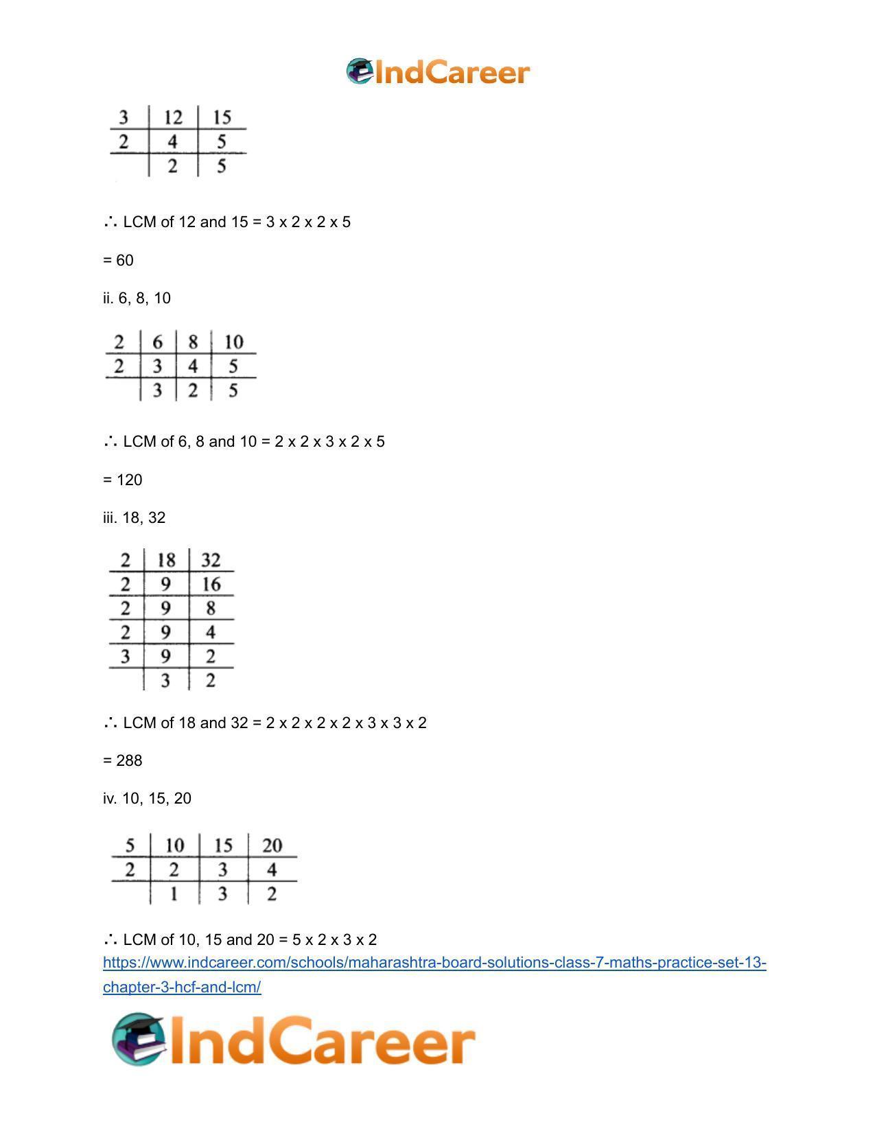 Maharashtra Board Solutions Class 7-Maths (Practice Set 13): Chapter 3- HCF and LCM - Page 3