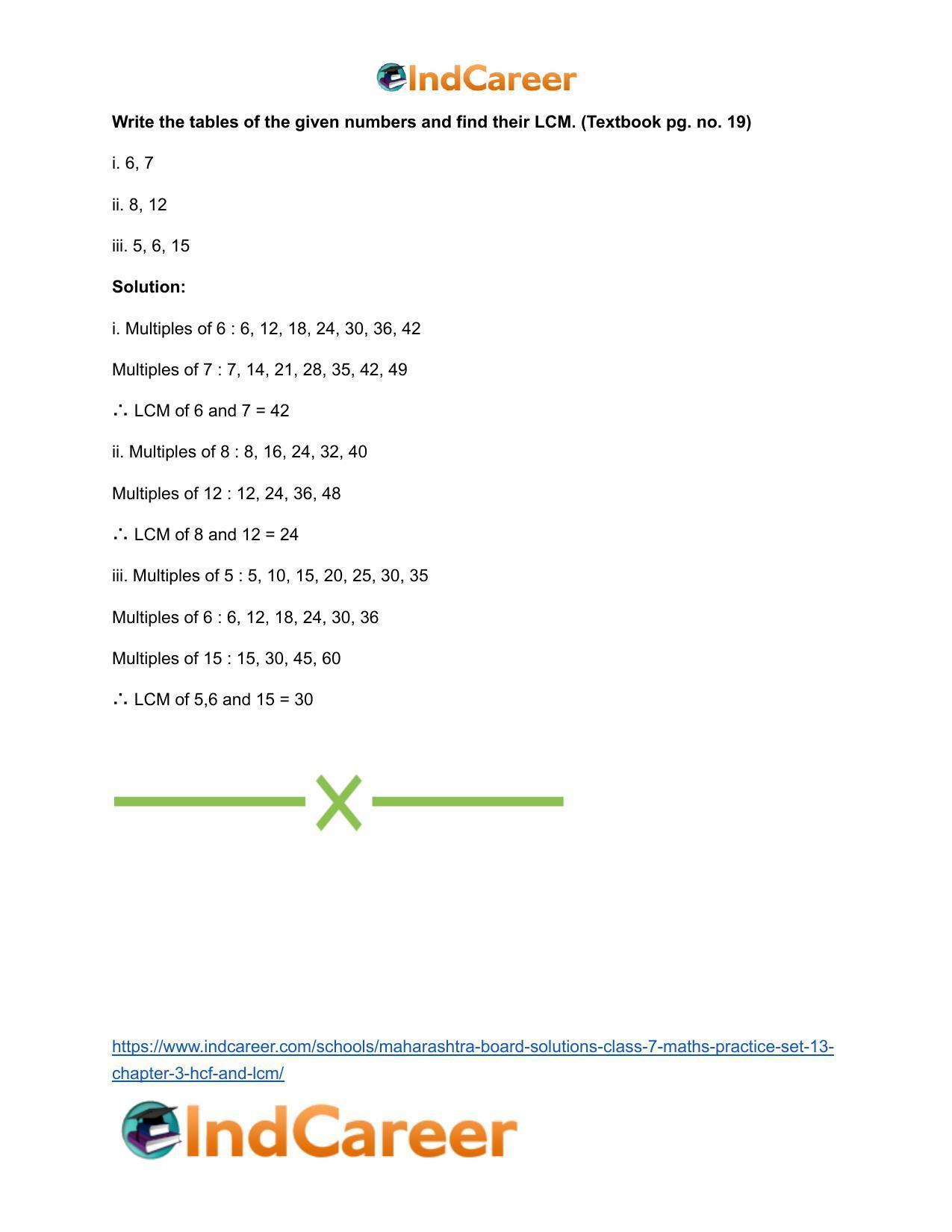 Maharashtra Board Solutions Class 7-Maths (Practice Set 13): Chapter 3- HCF and LCM - Page 9
