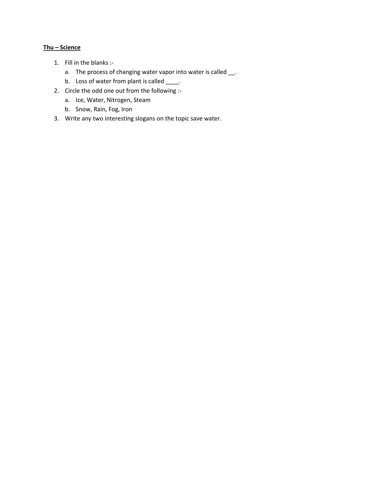 CBSE Worksheets for Class 6 Science Assignment 32 - Page 1