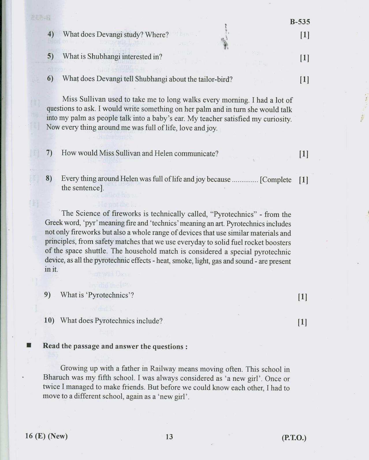 Gujarat Board Class 10th Question Paper 2018 - 16 (English S.L)EnglishNew Course( 10th GUJ MED) - Page 13