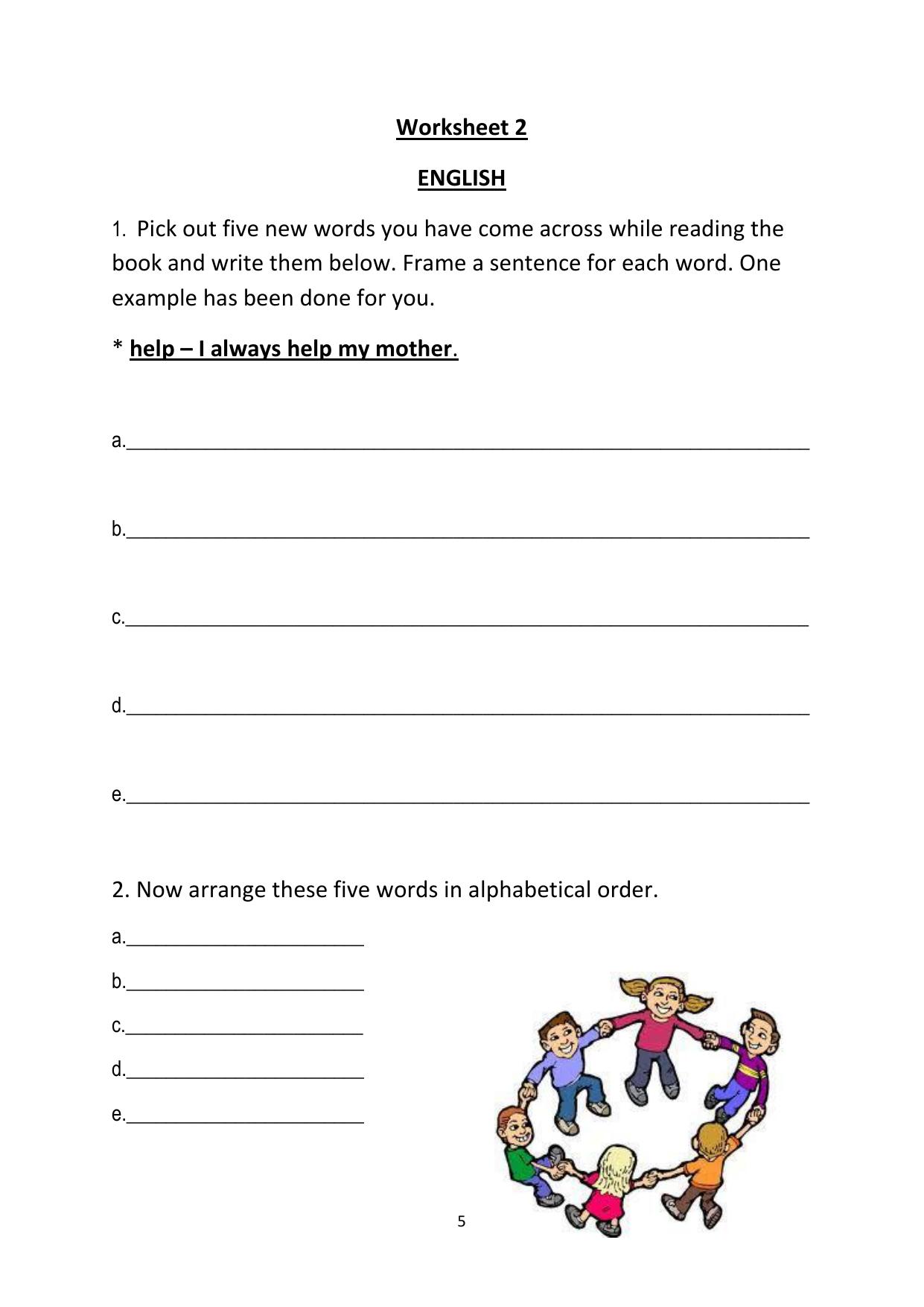Worksheet for Class 1 English Assignment 80 - Page 1