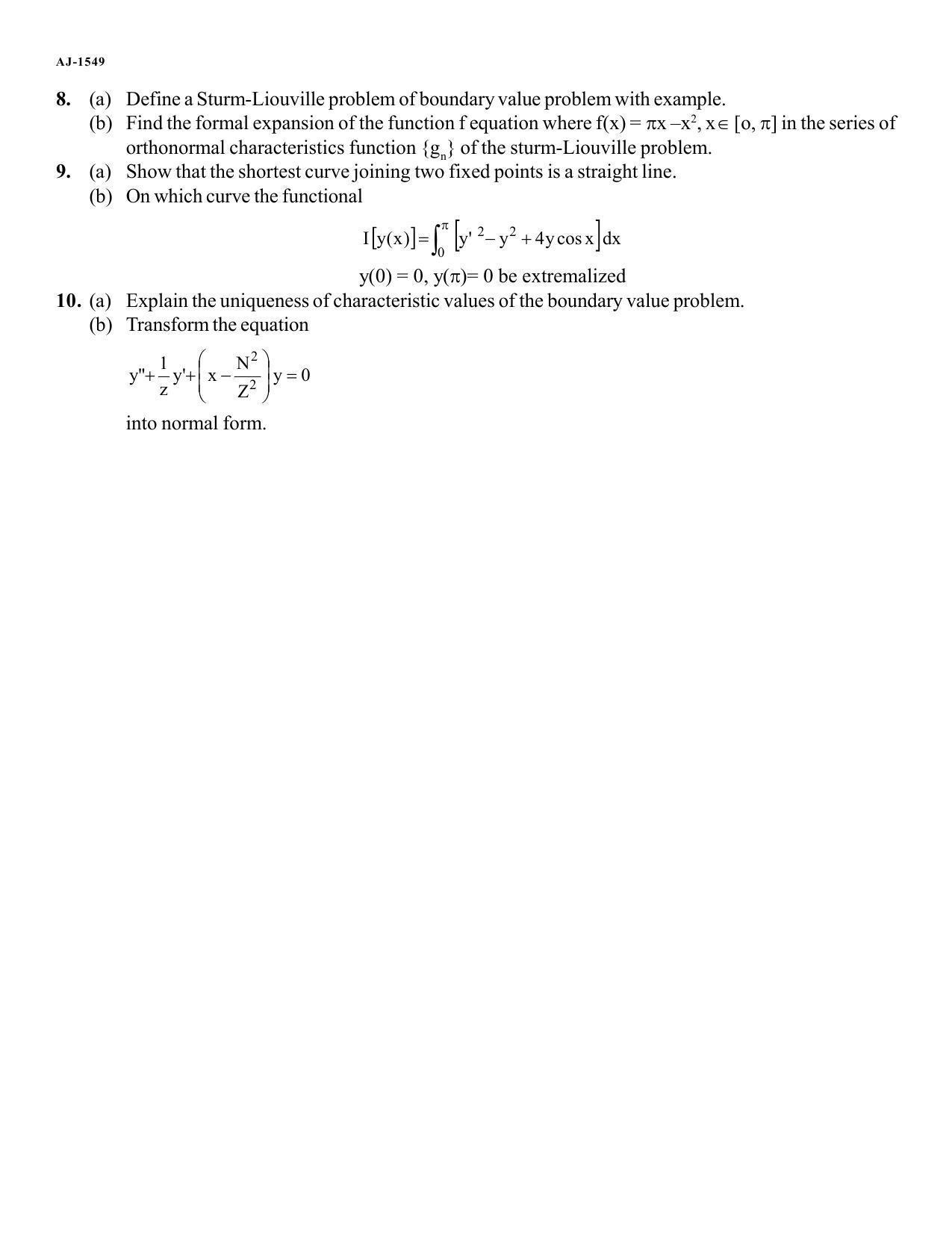 Bilaspur University Question Paper 2021-2022:M.Sc (Final) Mathematics  Difference Equations Paper 1 - Page 2