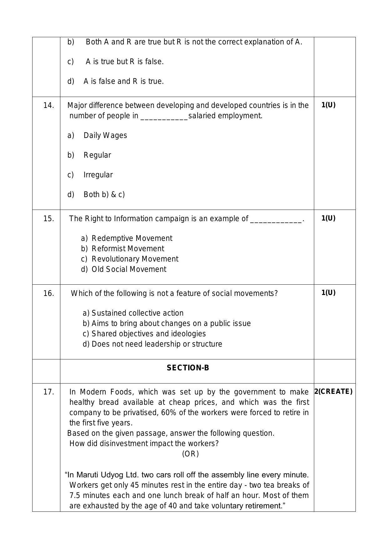 CBSE Class 12 Sociology Sample Paper 2024 - Page 5